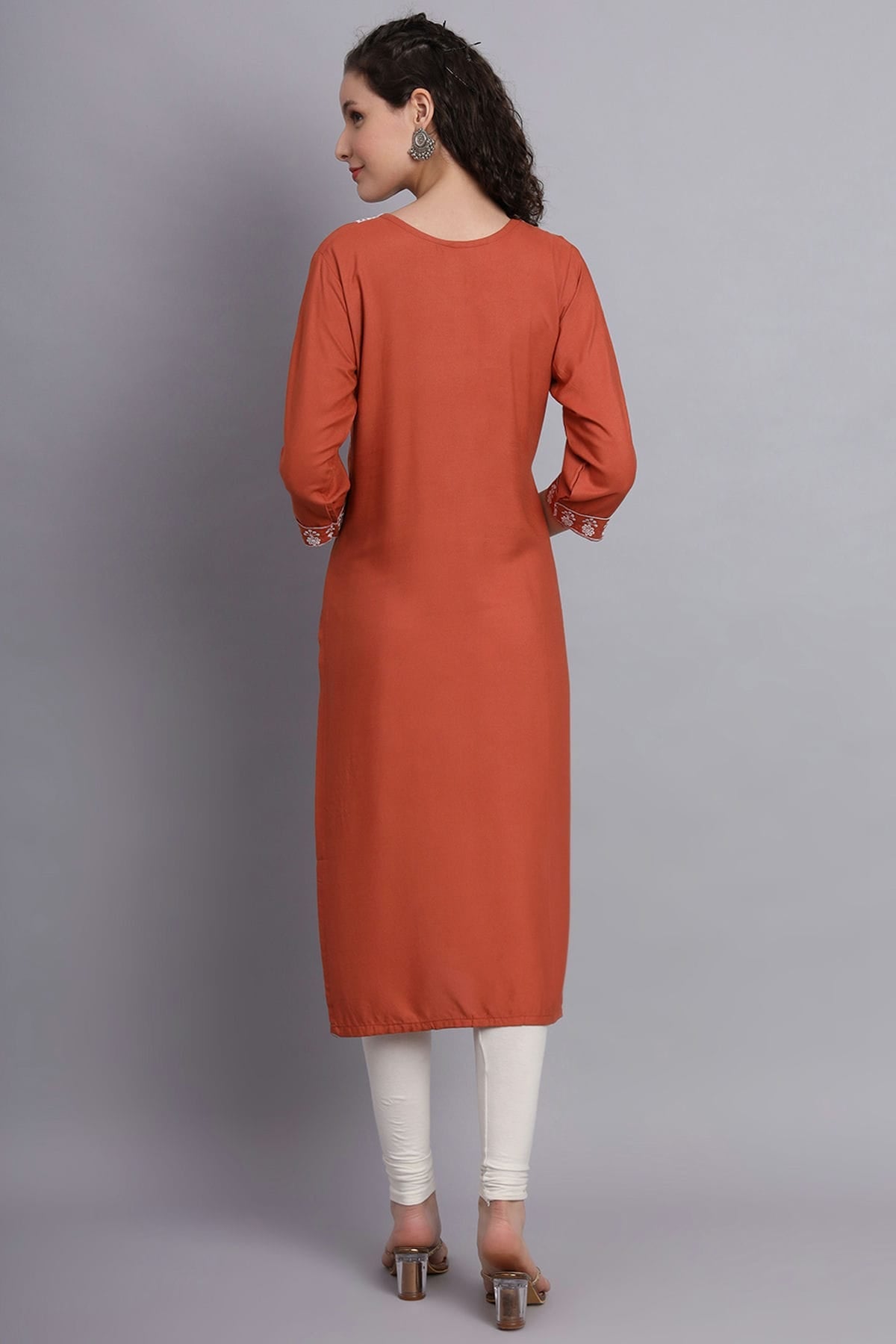 Light Brown Colour Rayon Kurti VSKR1111138