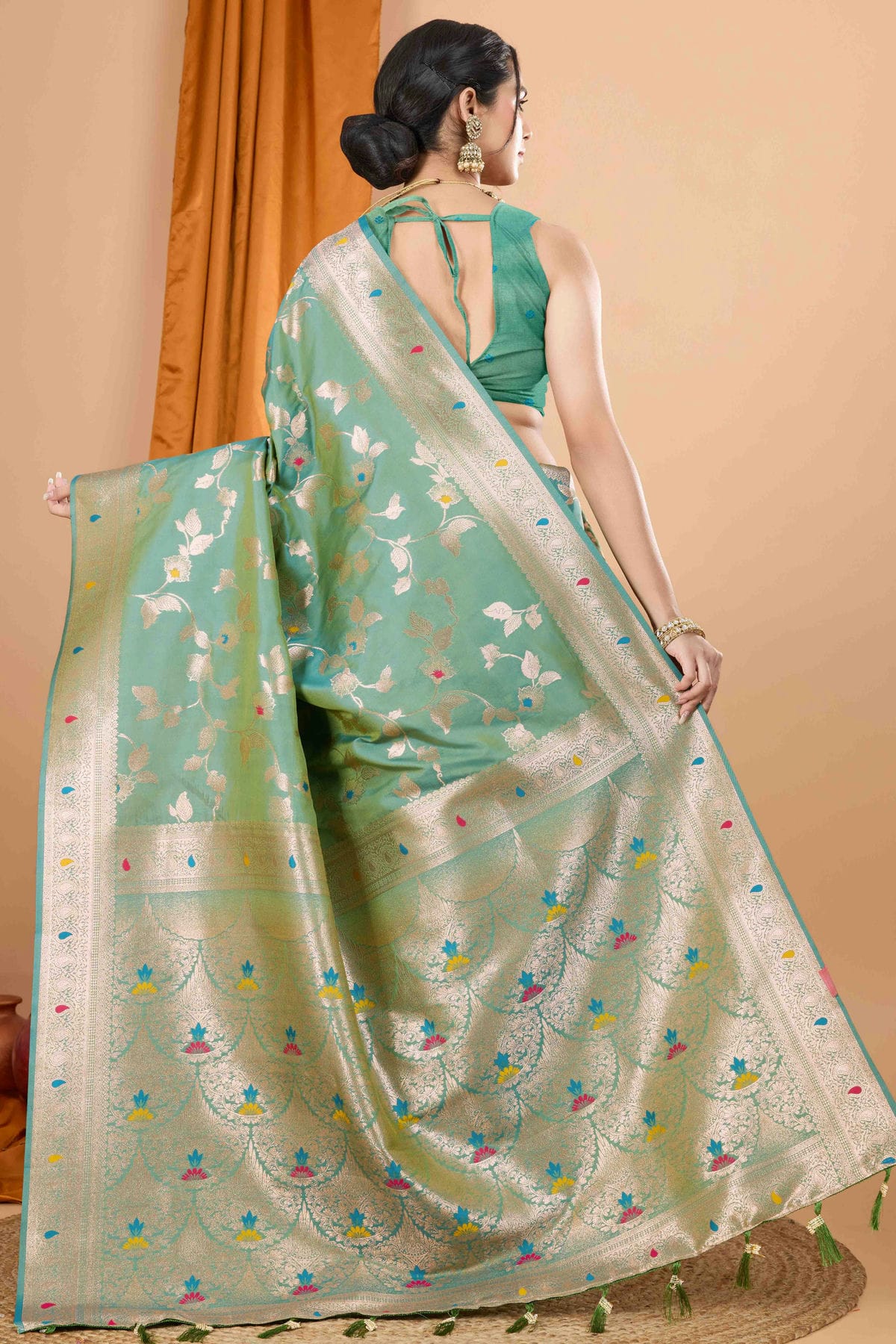 Light Green Colour Banarasi Silk Woven Work Traditional Saree VSSD1113543