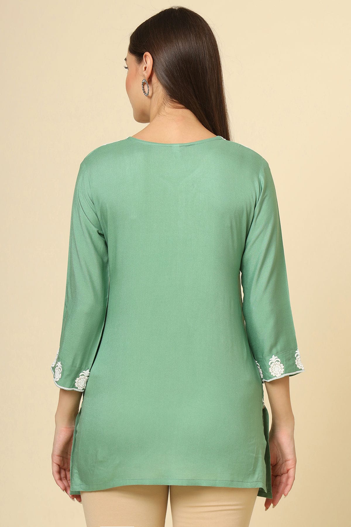 Light Green Colour Rayon Readymade Top VSTP1110855