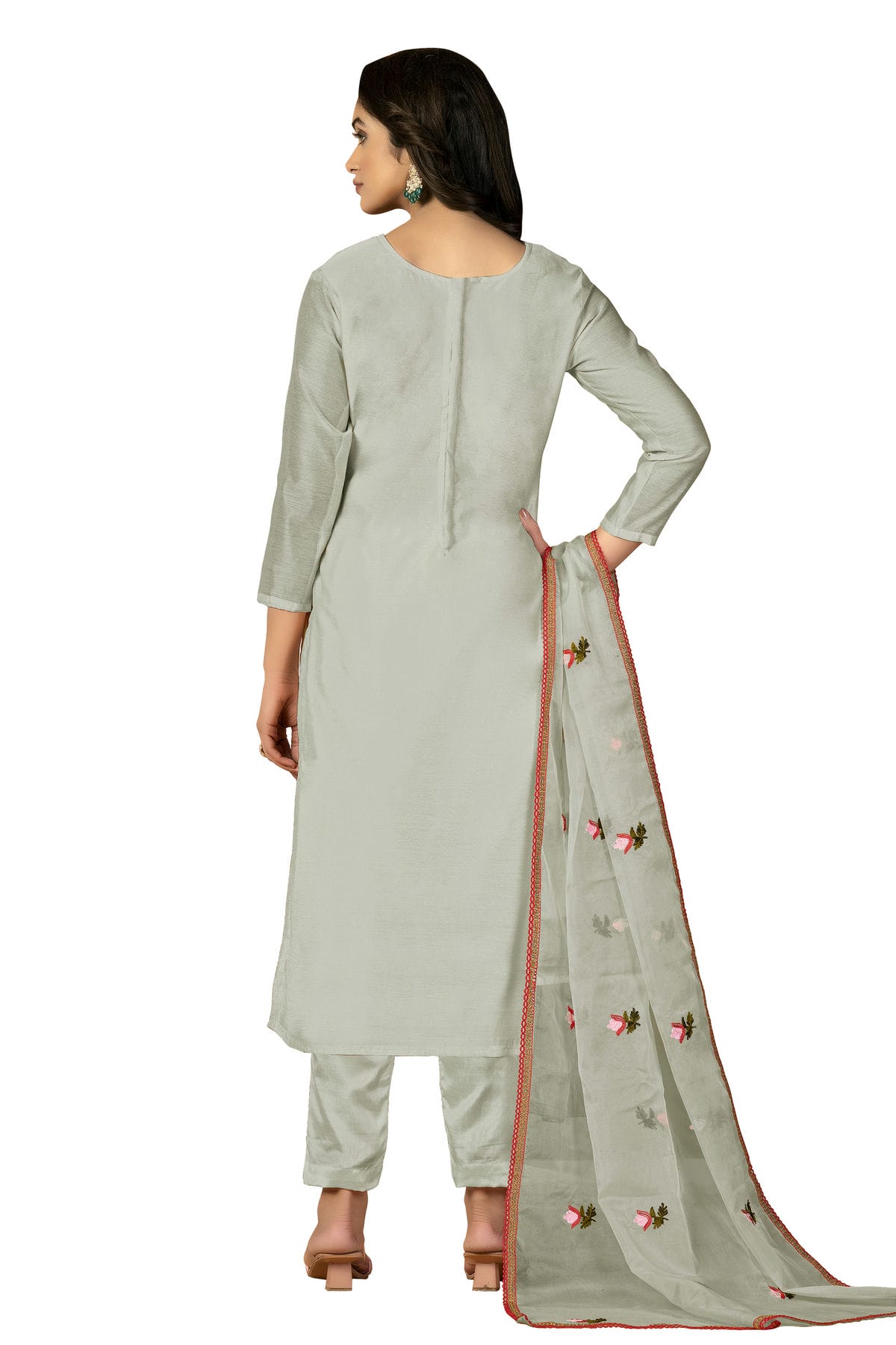 Light Green Colour Unstitched Modal Silk Fabric Straight Suit VSUS1160929