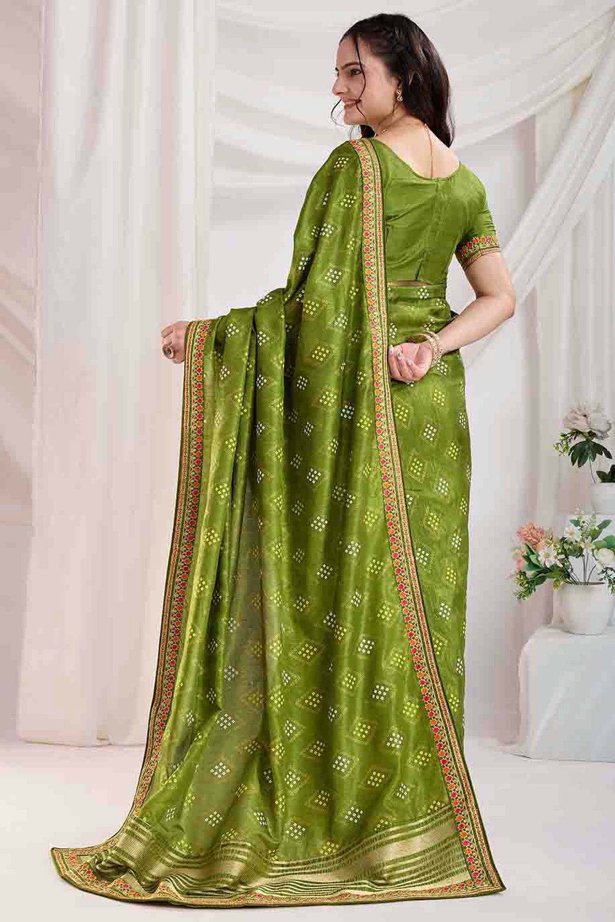 Light Green Colour Vichitra Silk Designer Saree VSSD1112868