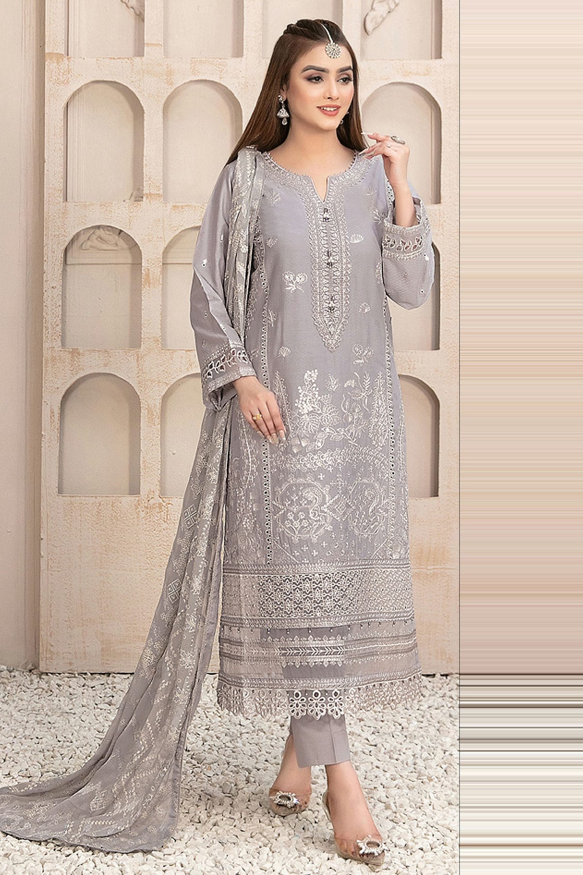 Light Grey Georgette Pakistani Suit VSSM1140179