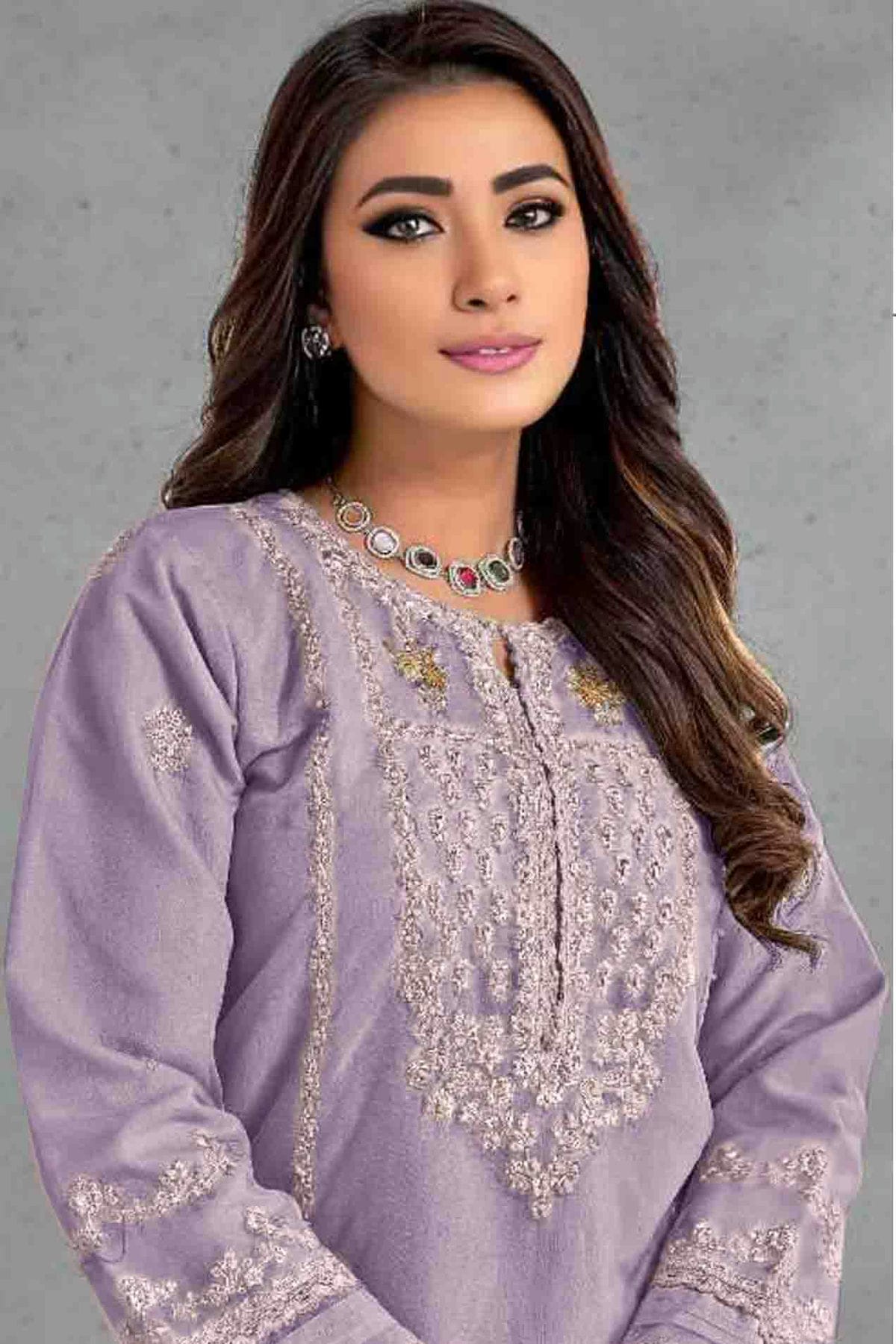 Light Purple Colour Organza Pakistani Suit VSSM1140820