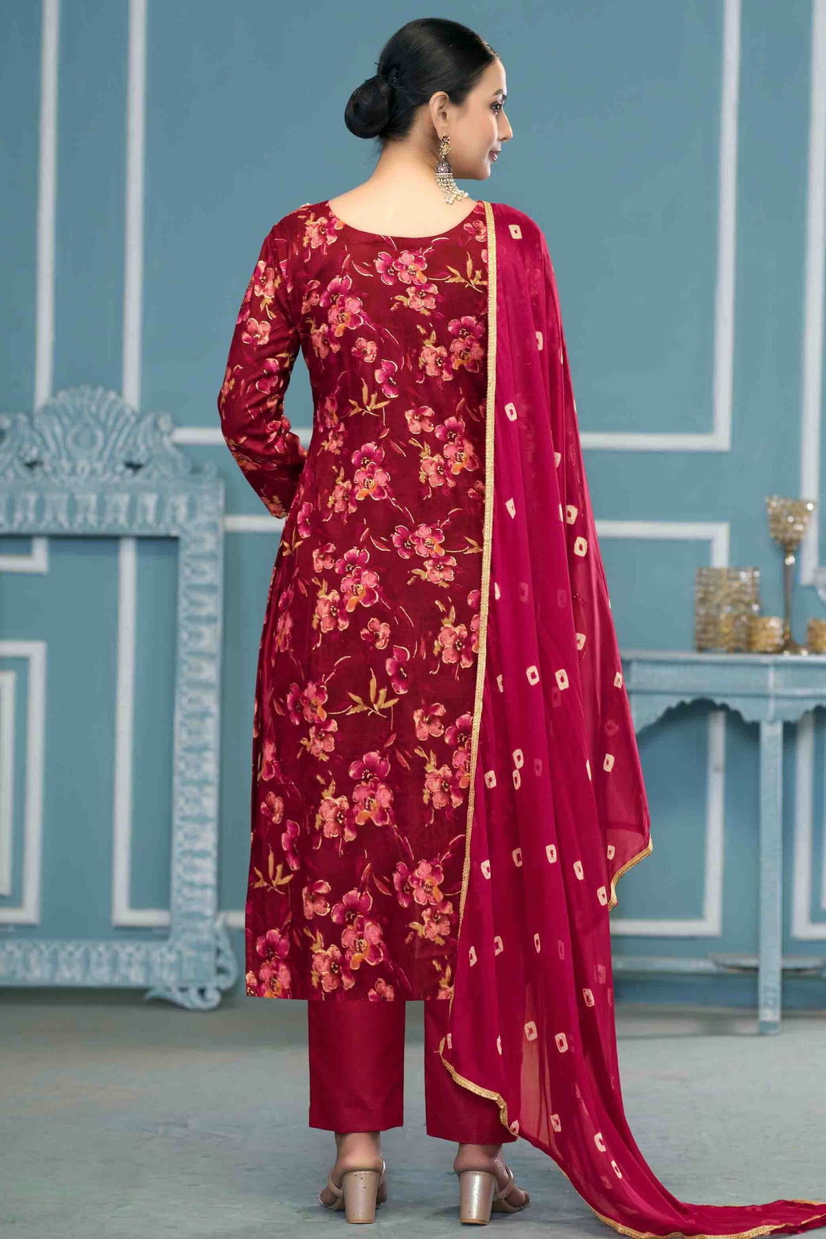 Magenta Colour Jaam Cotton Pant Style Suit VSSM1113217