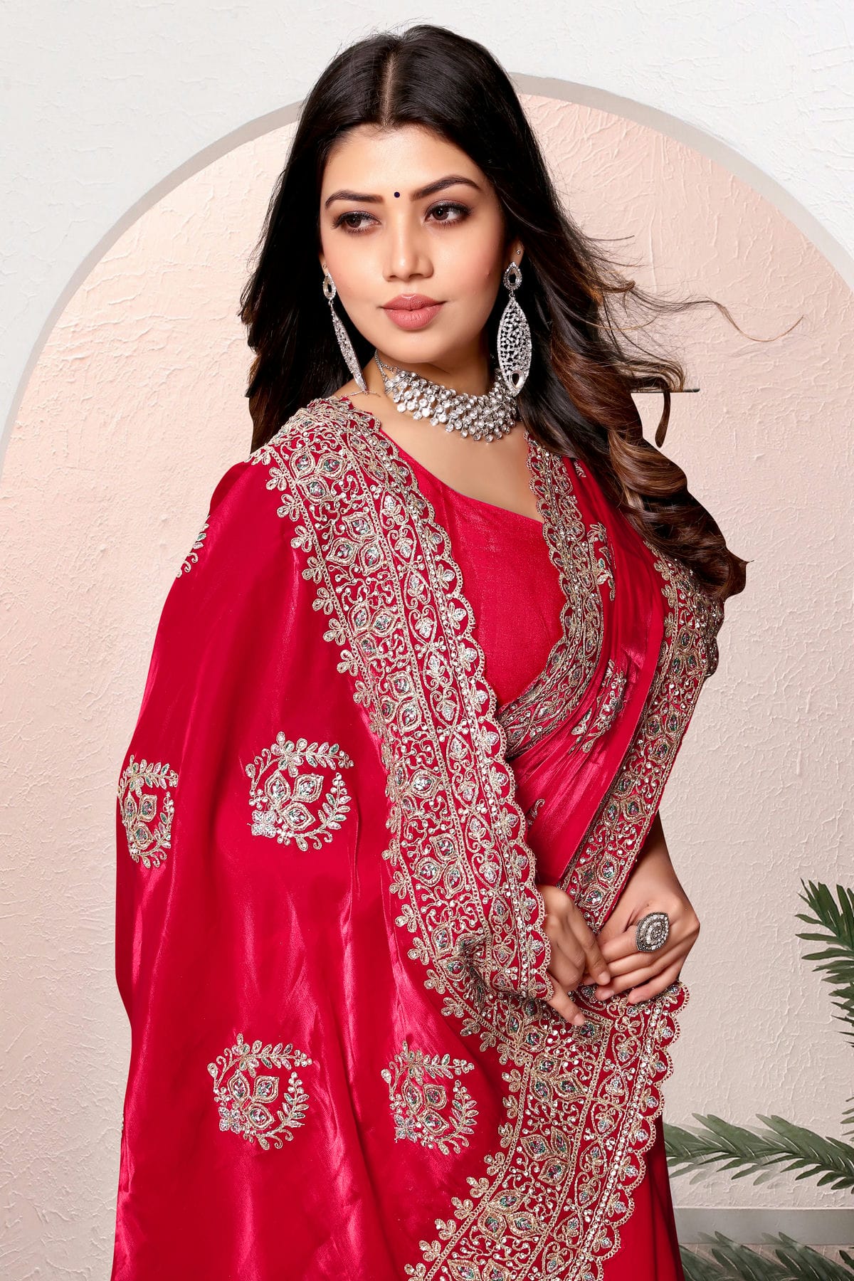 Magenta Colour Crepe Silk Saree VSSD1091011