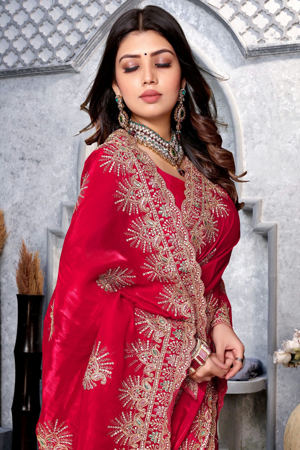 Magenta Colour Crepe Silk Saree VSSD1091018