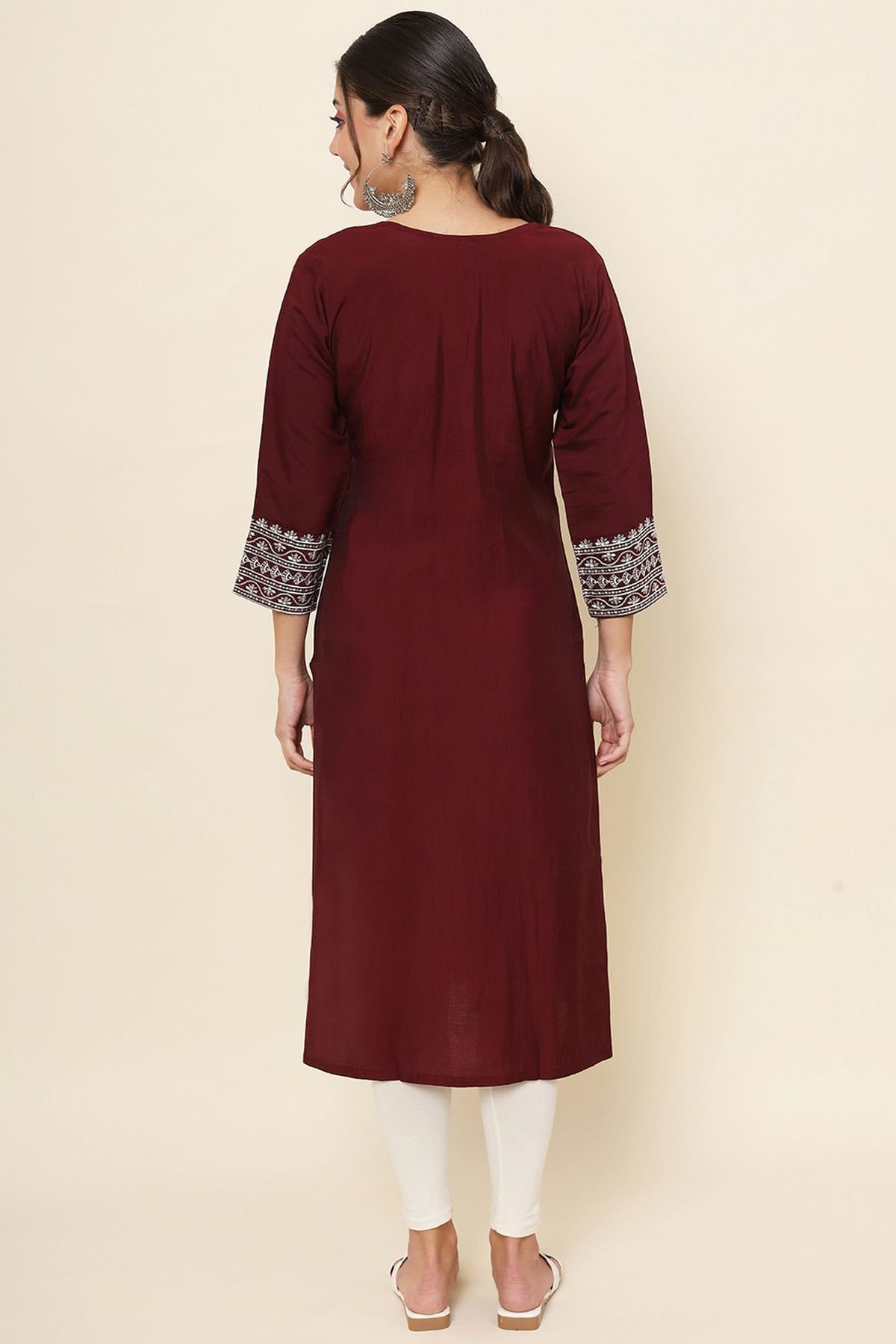 Maroon Colour Cotton Kurti VSKR1111175