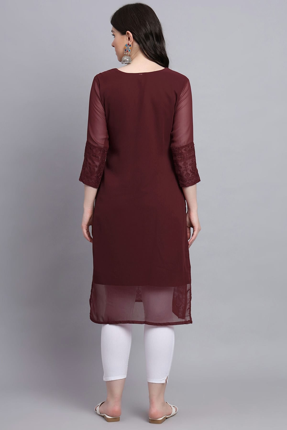 Maroon Colour Georgette Kurti VSKR1111160