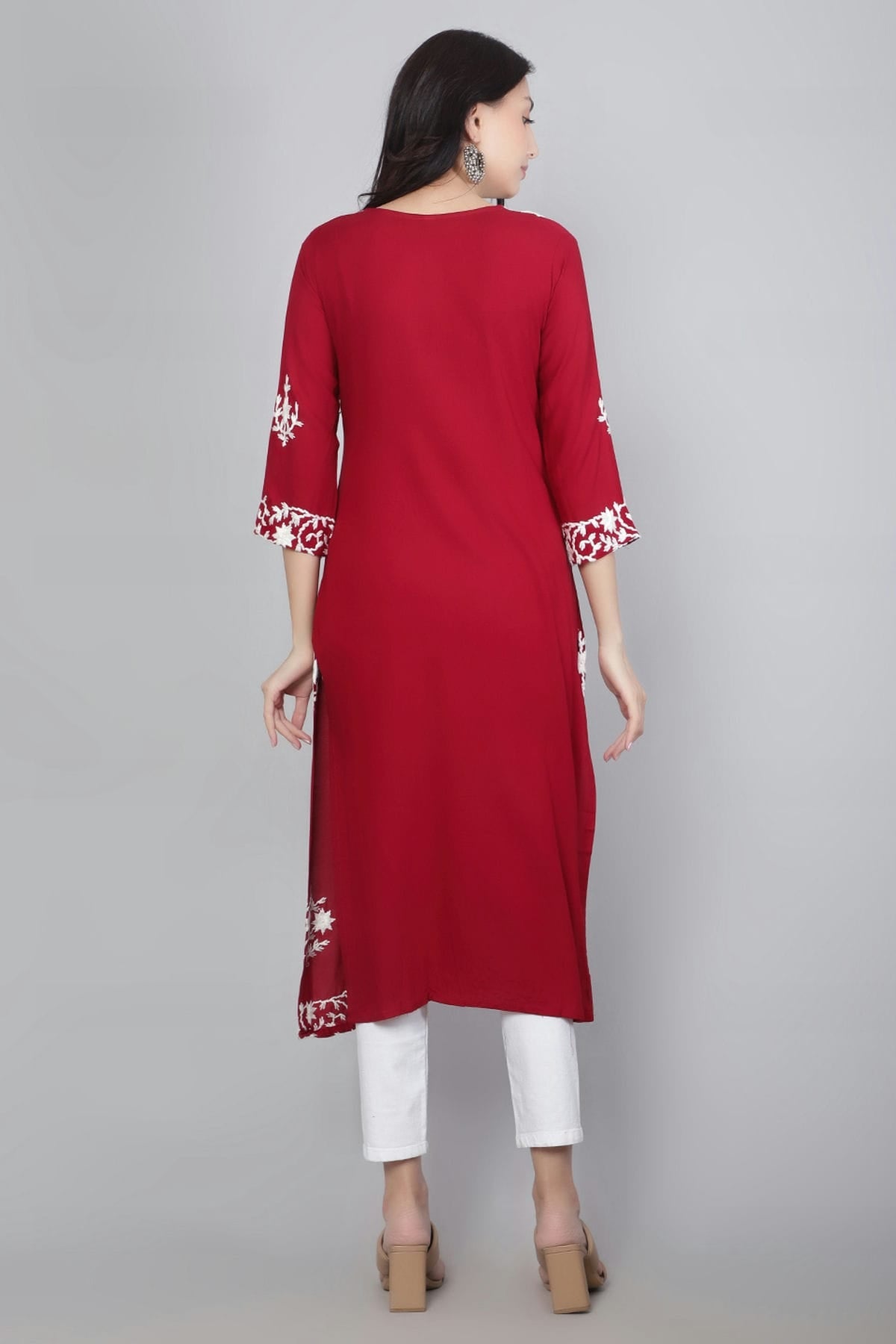 Maroon Colour Rayon Kurti VSKR1111120