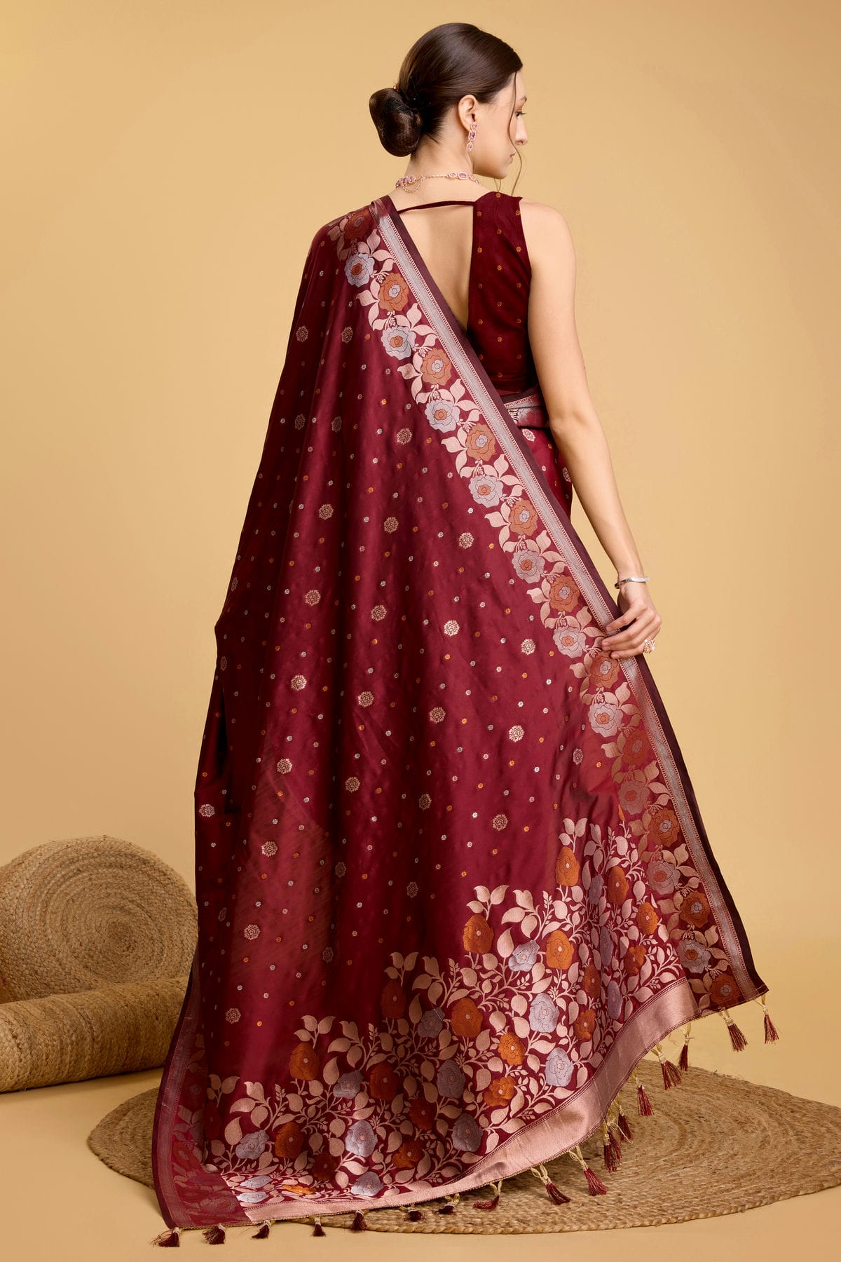 Maroon Colour Silk Saree VSSD1110027