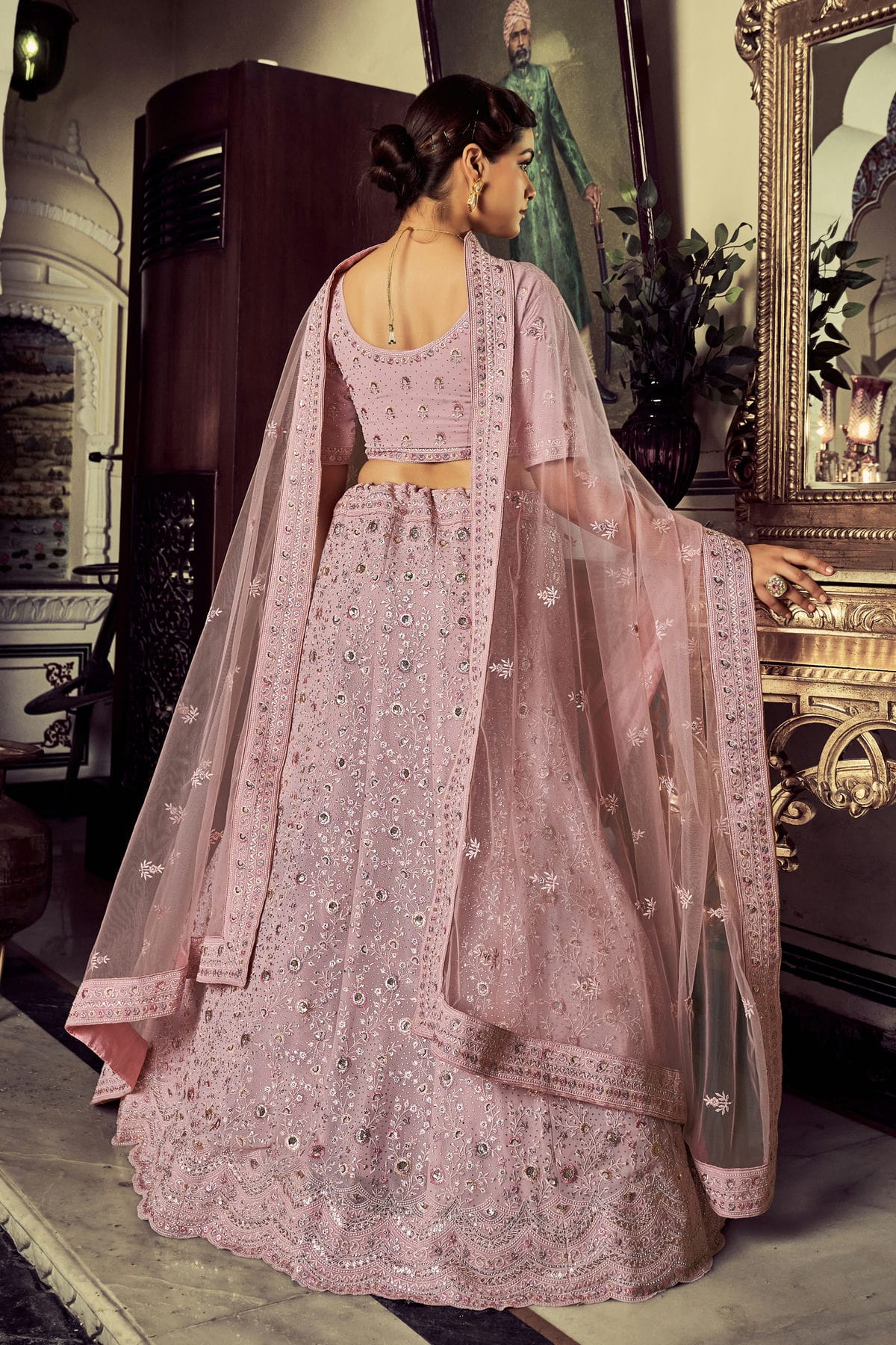 Mauve Colour Embroidery Georgette Lehenga Choli VSLD1080713