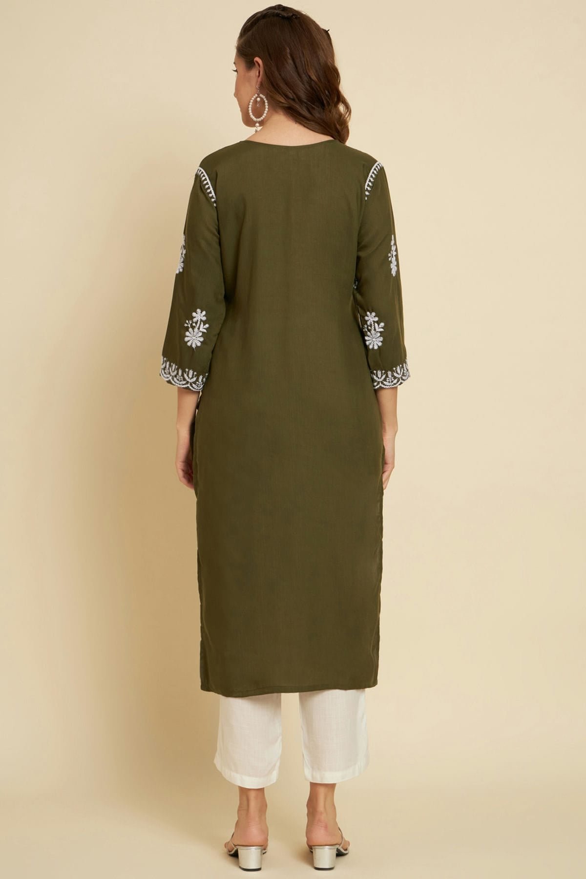 Mehendi Green Colour Cotton Slub Kurti VSKR1111032