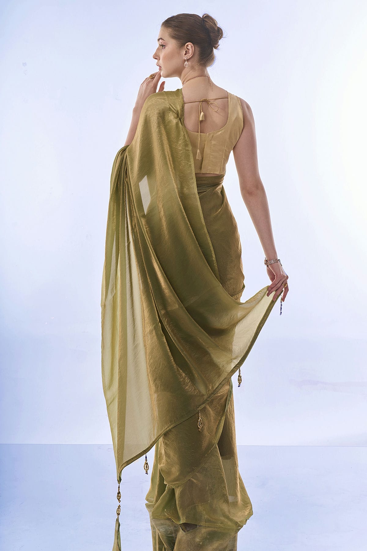 Mehendi Green Colour Fendy Saree VSSD1110475