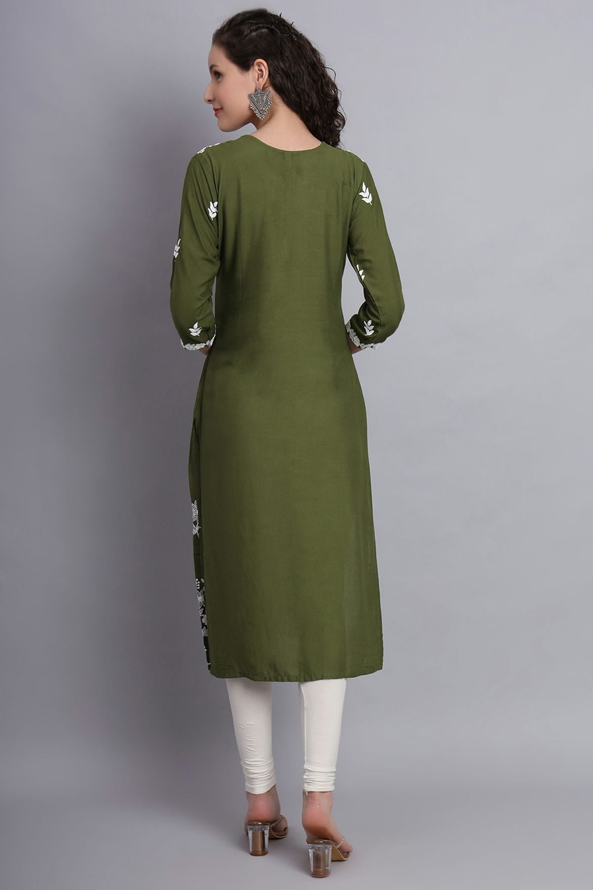 Mehendi Green Colour Rayon Kurti VSKR1111149