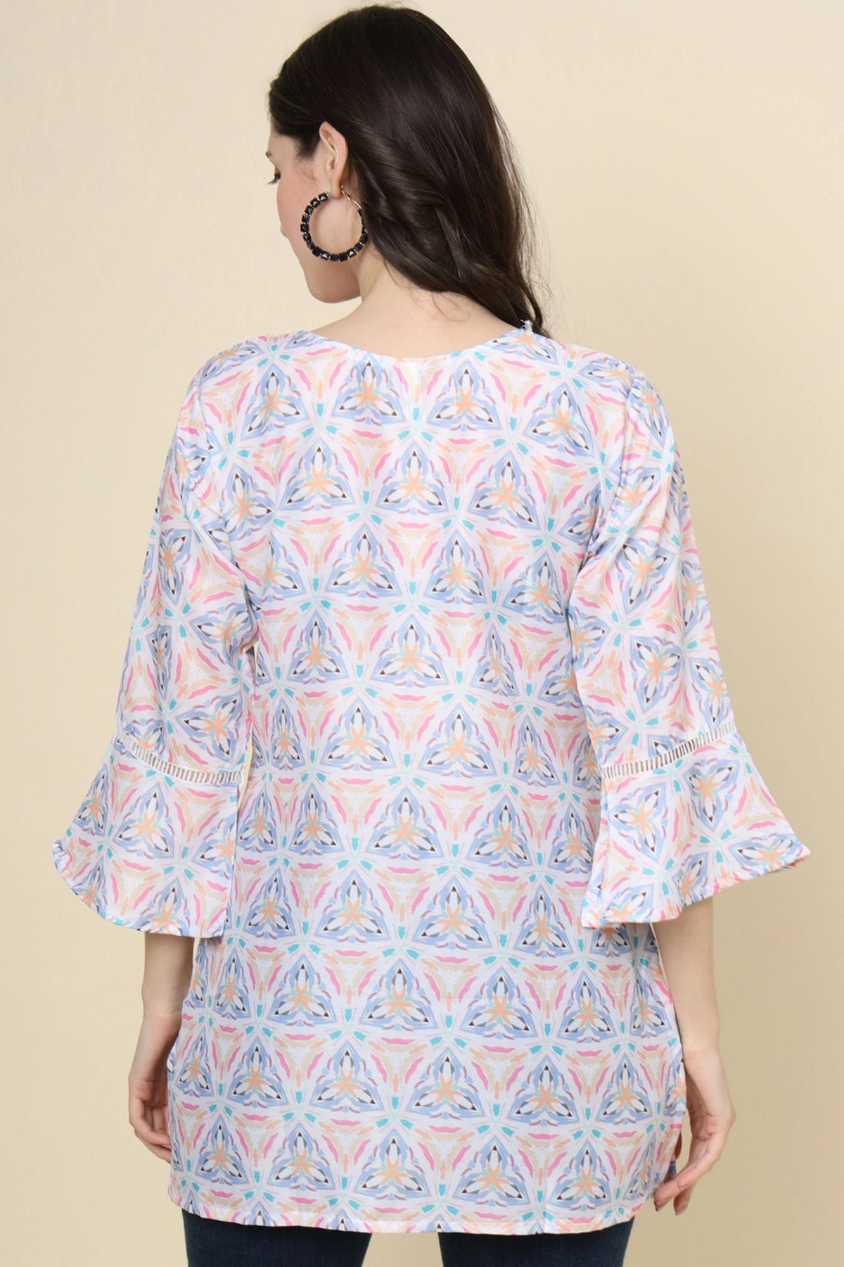 Multi Colour Cotton Printed Work Readymade Top VSTP1110792