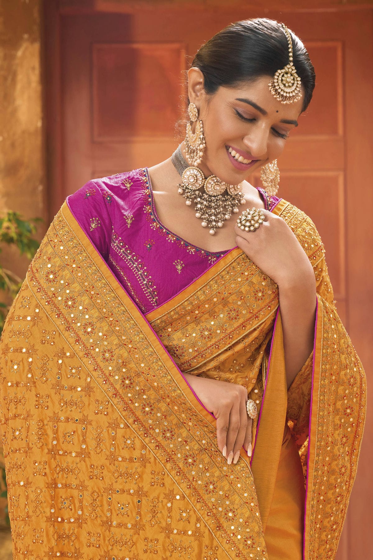 Mustard Colour Banarasi Silk Saree VSSD1110251