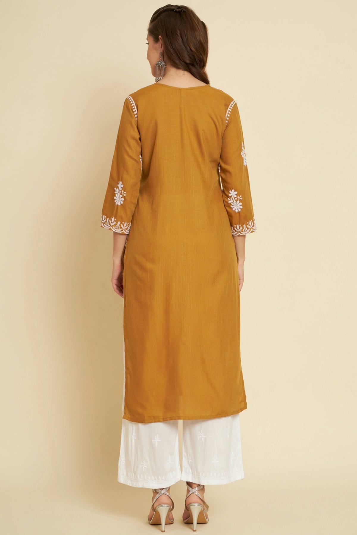 Mustard Colour Cotton Slub Kurti VSKR1111033