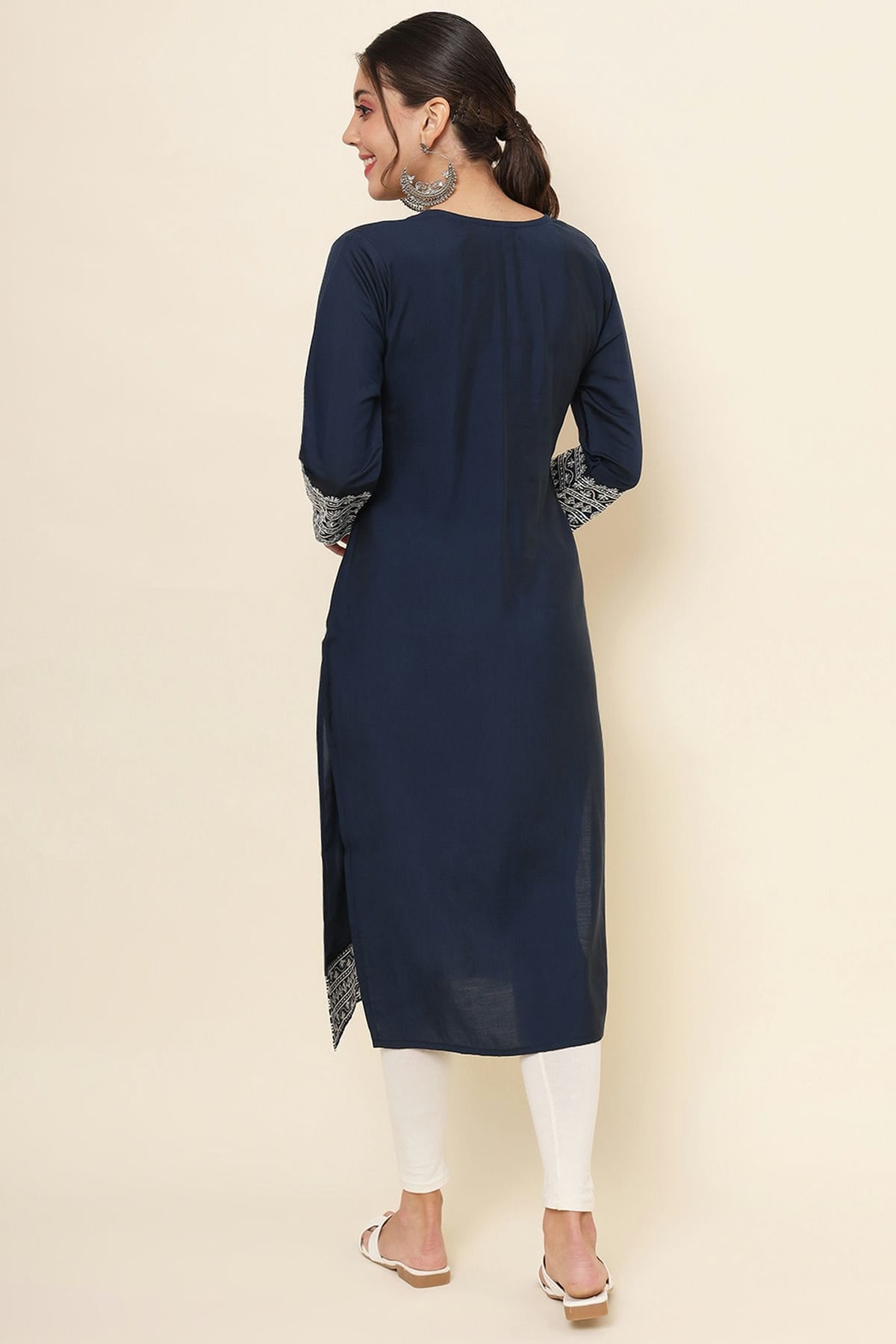 Navy Blue Colour Cotton Kurti VSKR1111174