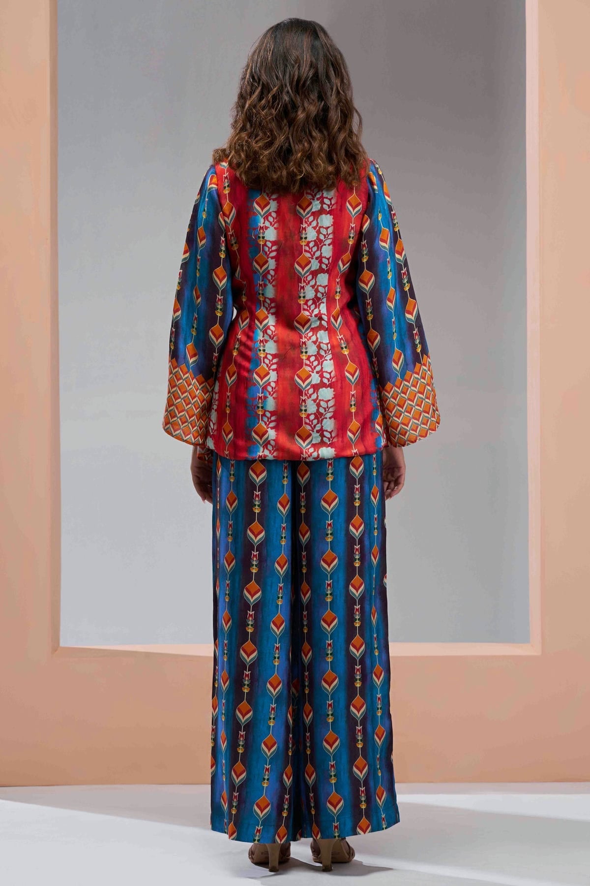 Navy Blue Colour Muslin Silk Co-Ord Set VSTP1080968