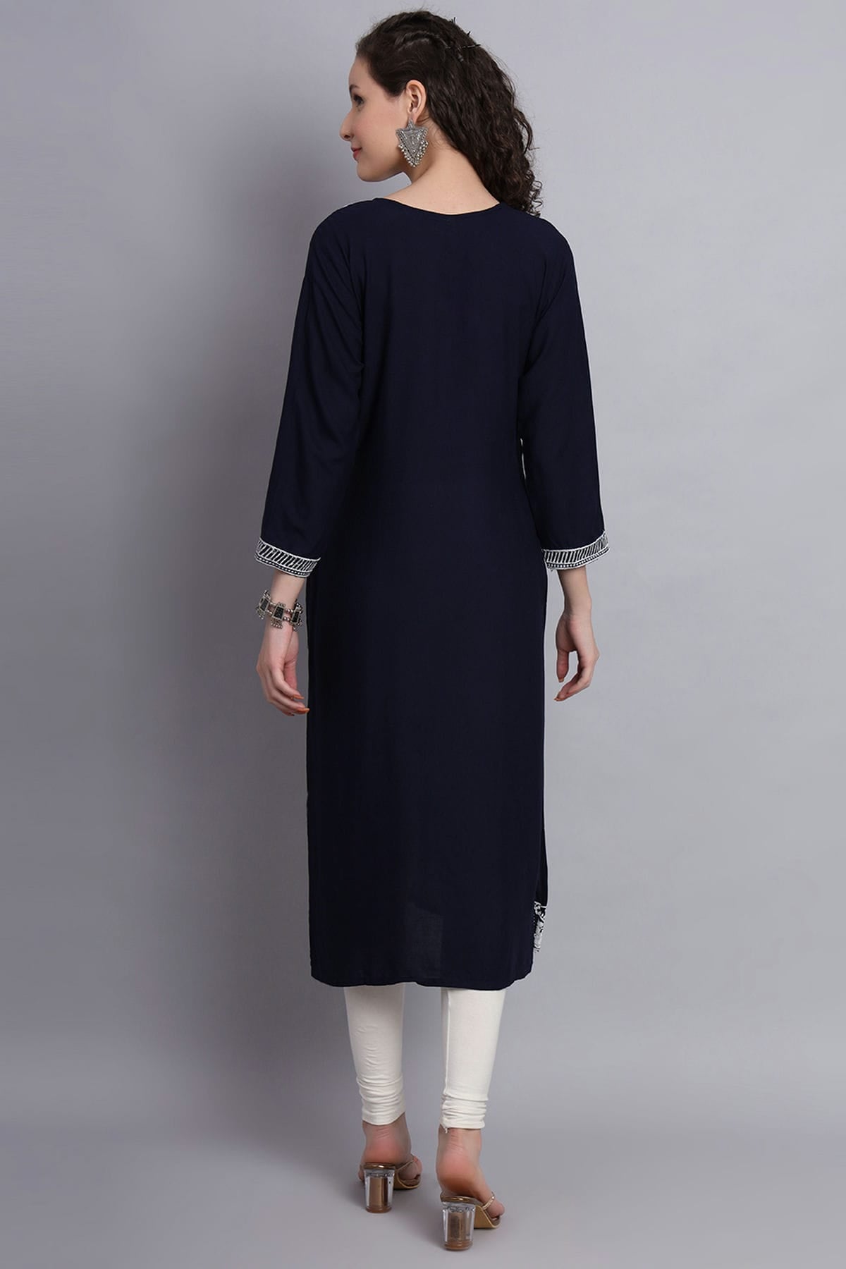 Navy Blue Colour Rayon Kurti VSKR1111155