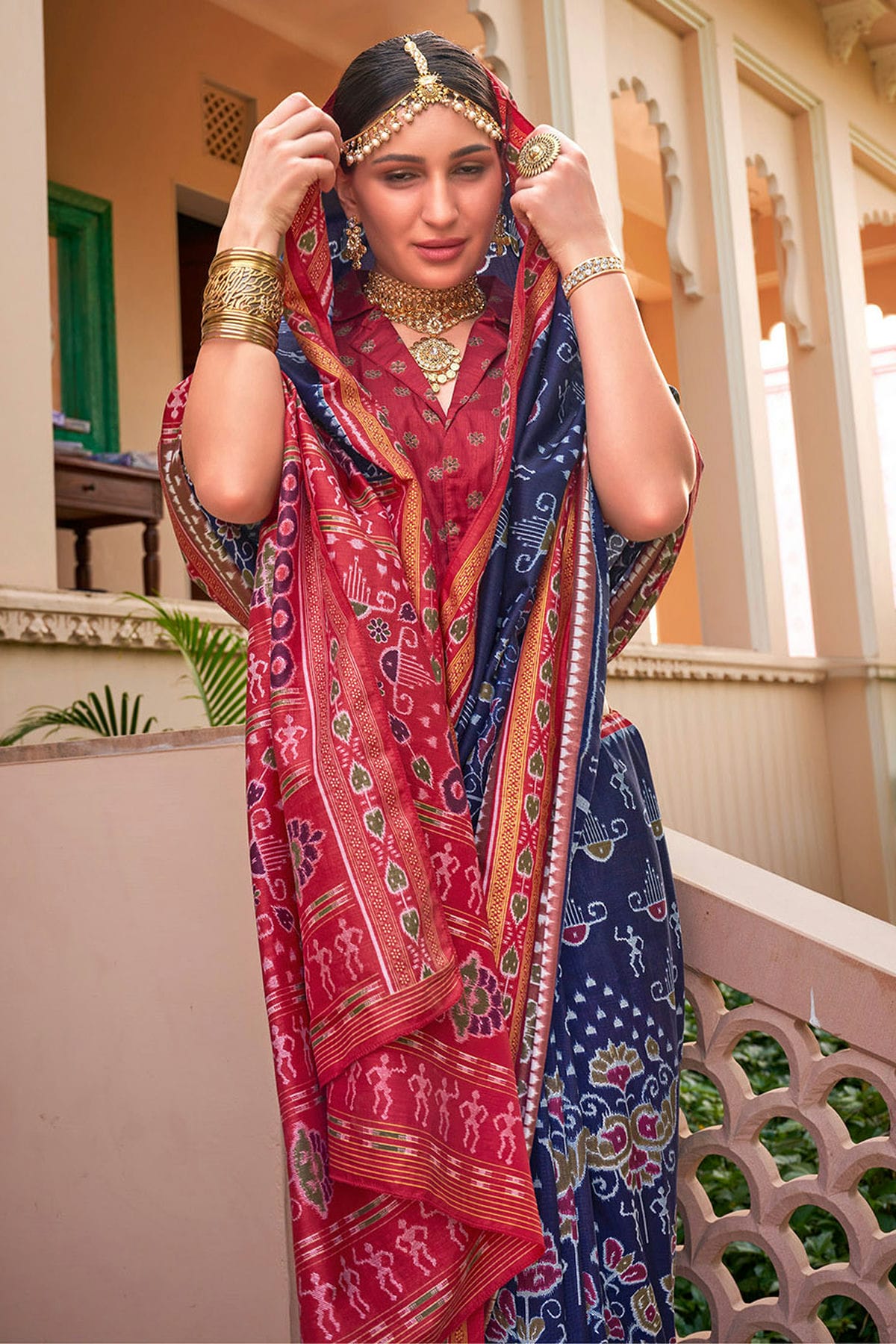 Navy Blue Colour Sigma Silk Traditional Saree