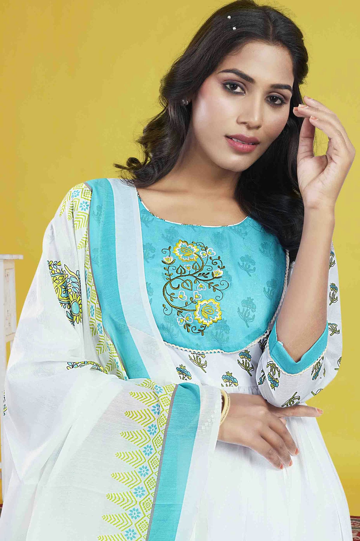 Off White Colour Cotton Stitched Pant Style Suit VSSS1140952