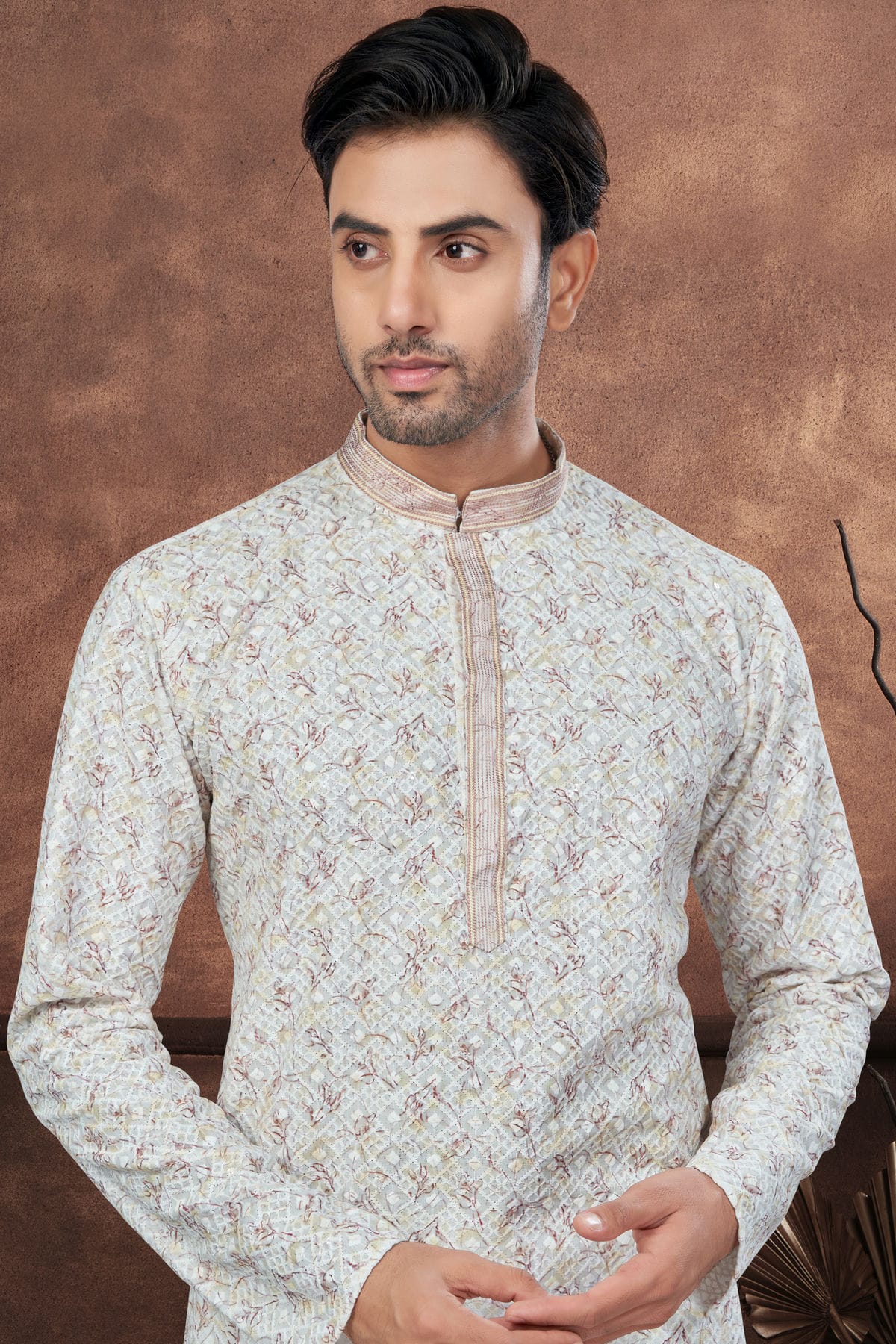 Off White Colour Soft Rayon Kurta Pajama VSKP1040685