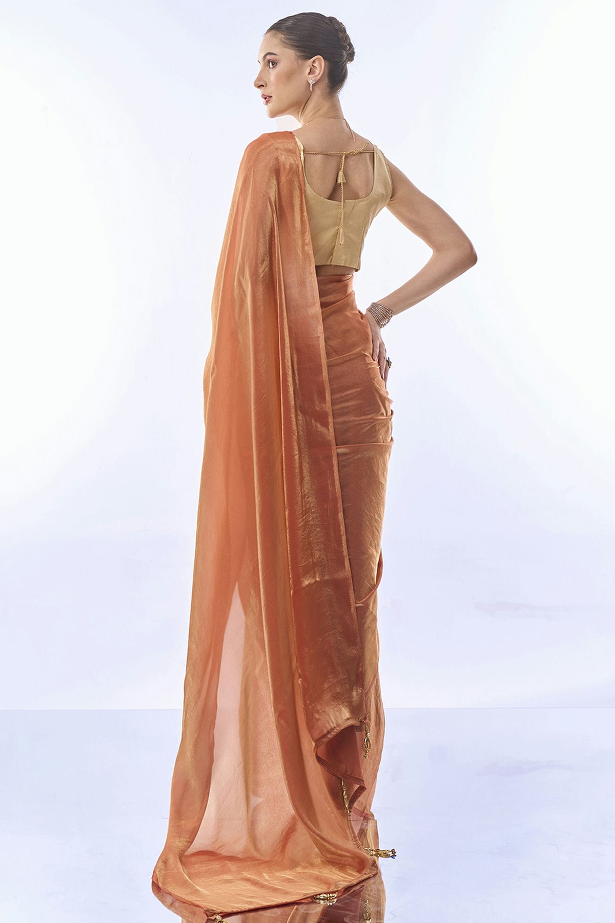 Peach Colour Fendy Saree VSSD1110477