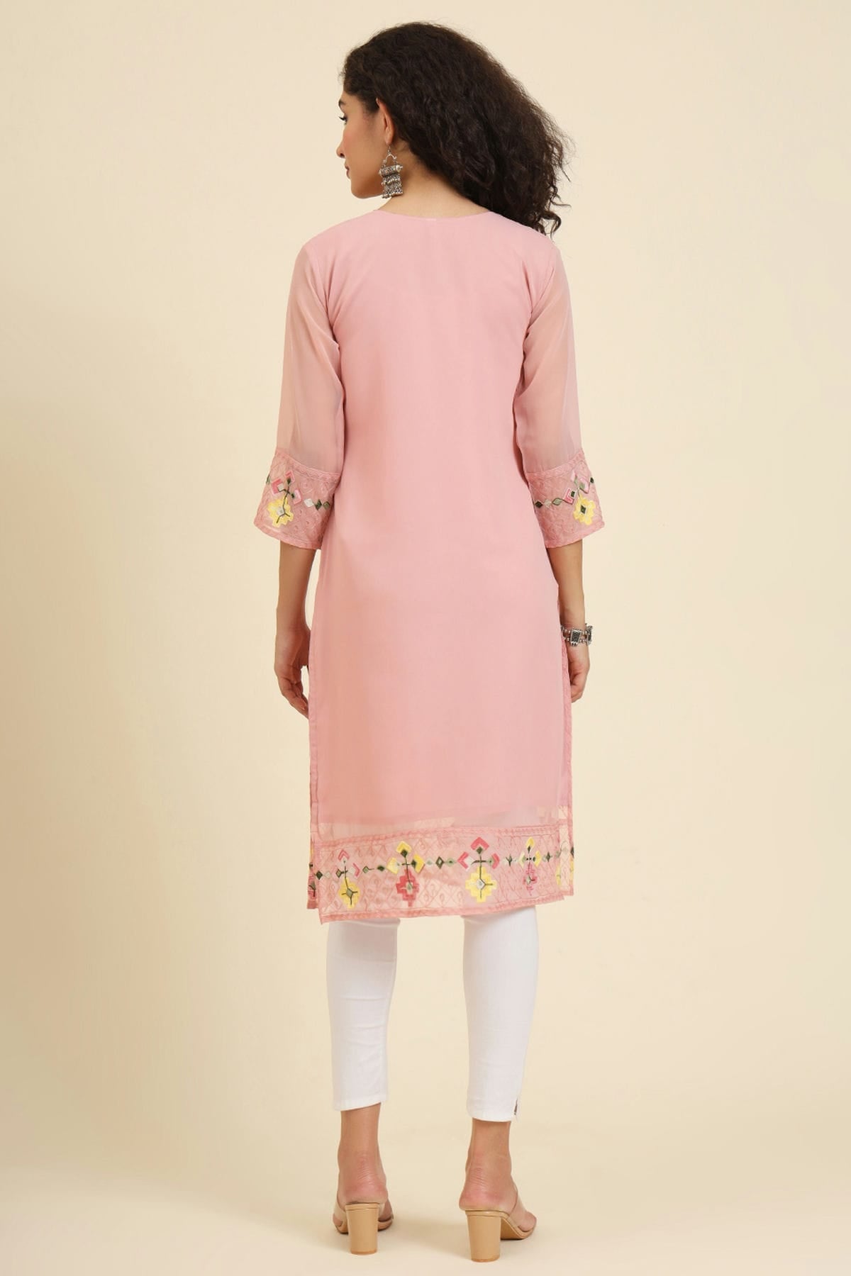 Peach Colour Georgette Kurti VSKR1111248