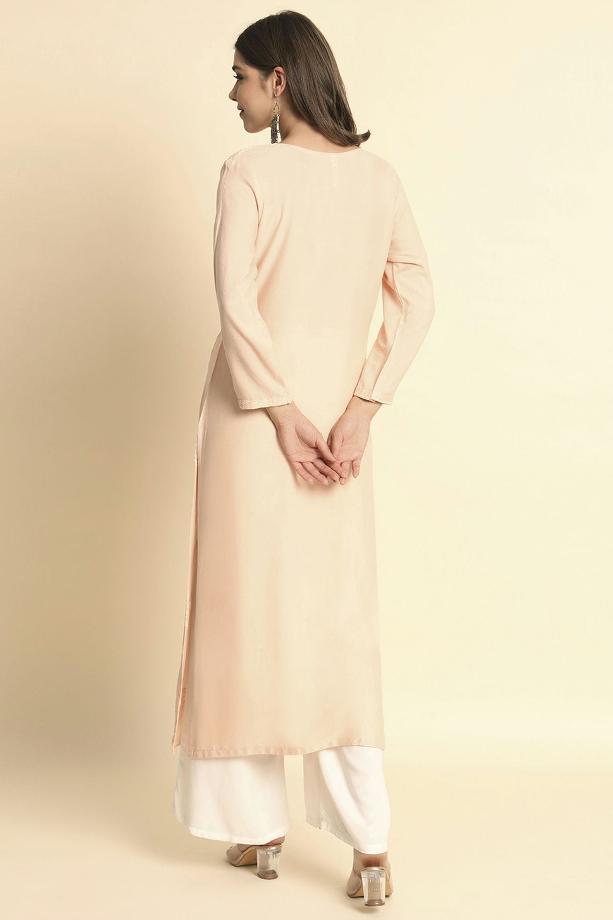 Peach Colour Rayon Kurti VSKR1111117