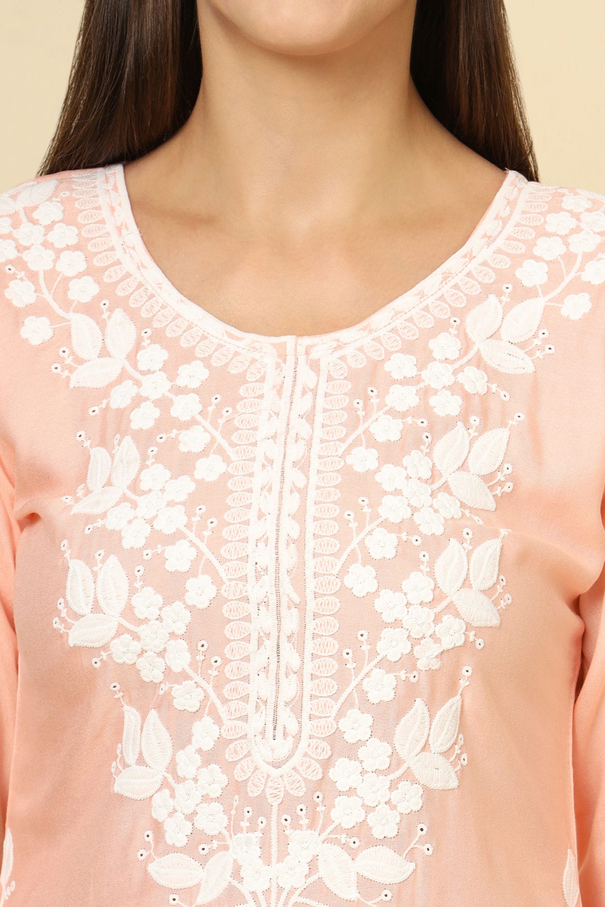 Peach Colour Rayon Readymade Top VSTP1110859