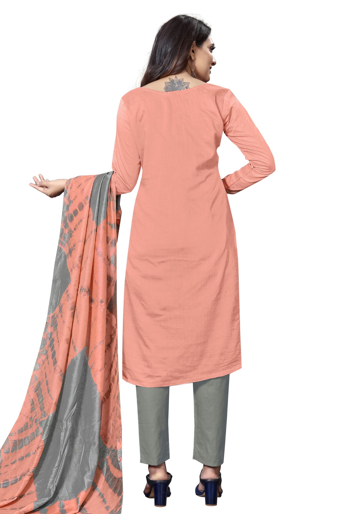 Peach Colour Unstitched Cotton Straight Suit VSUS1160662