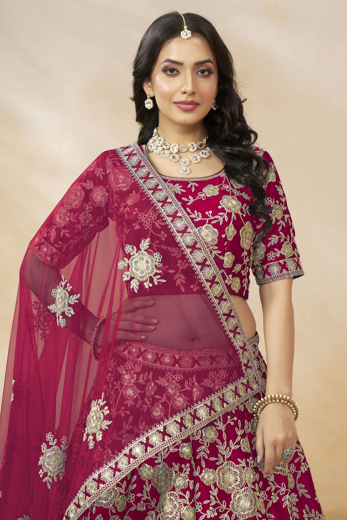 Pink Colour Art Silk Lehenga Choli VSLC1050636