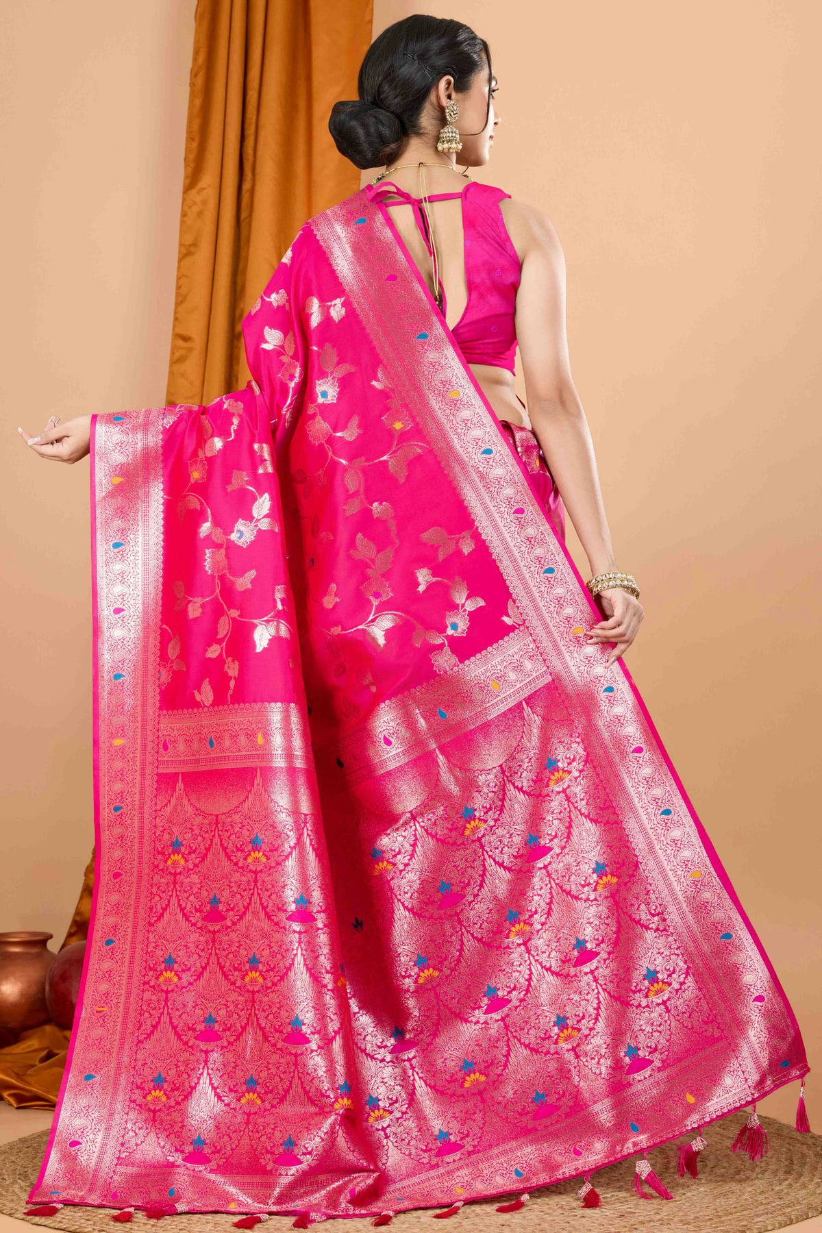 Pink Colour Banarasi Silk Woven Work Traditional Saree VSSD1113539