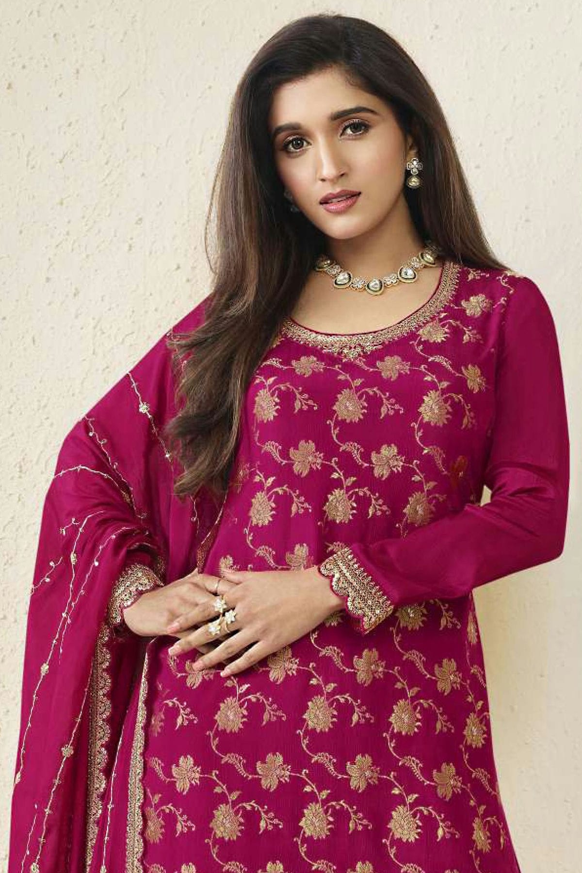 Pink Colour Chinon Sharara Suit VSSM1110698
