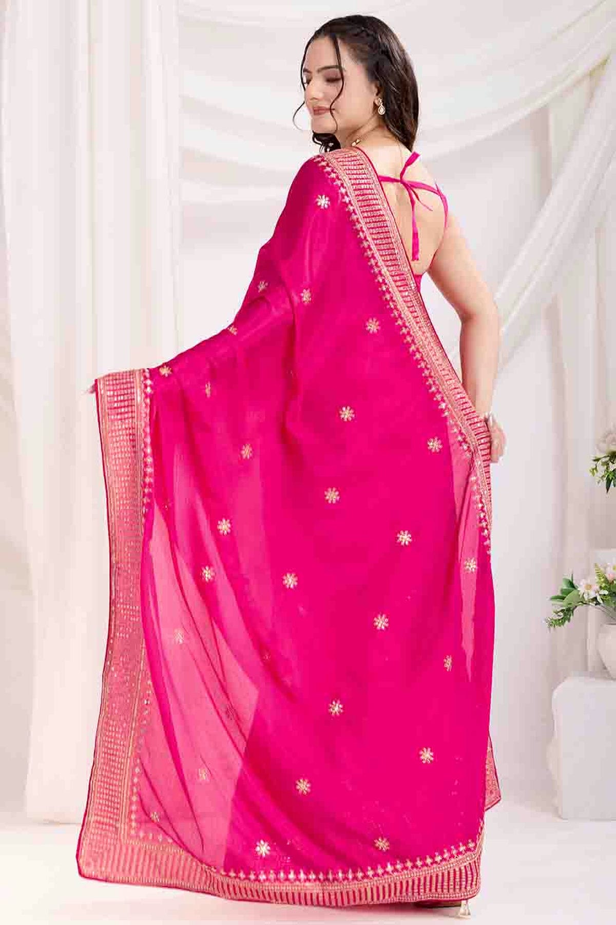 Pink Colour Chinon Silk Designer Saree VSSD1112870