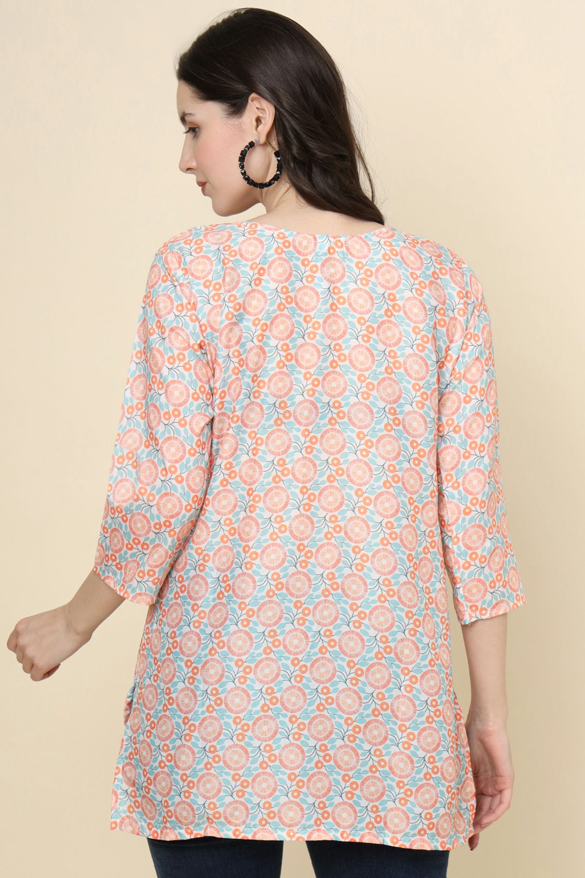 Pink Colour Cotton Printed Work Readymade Top VSTP1110783