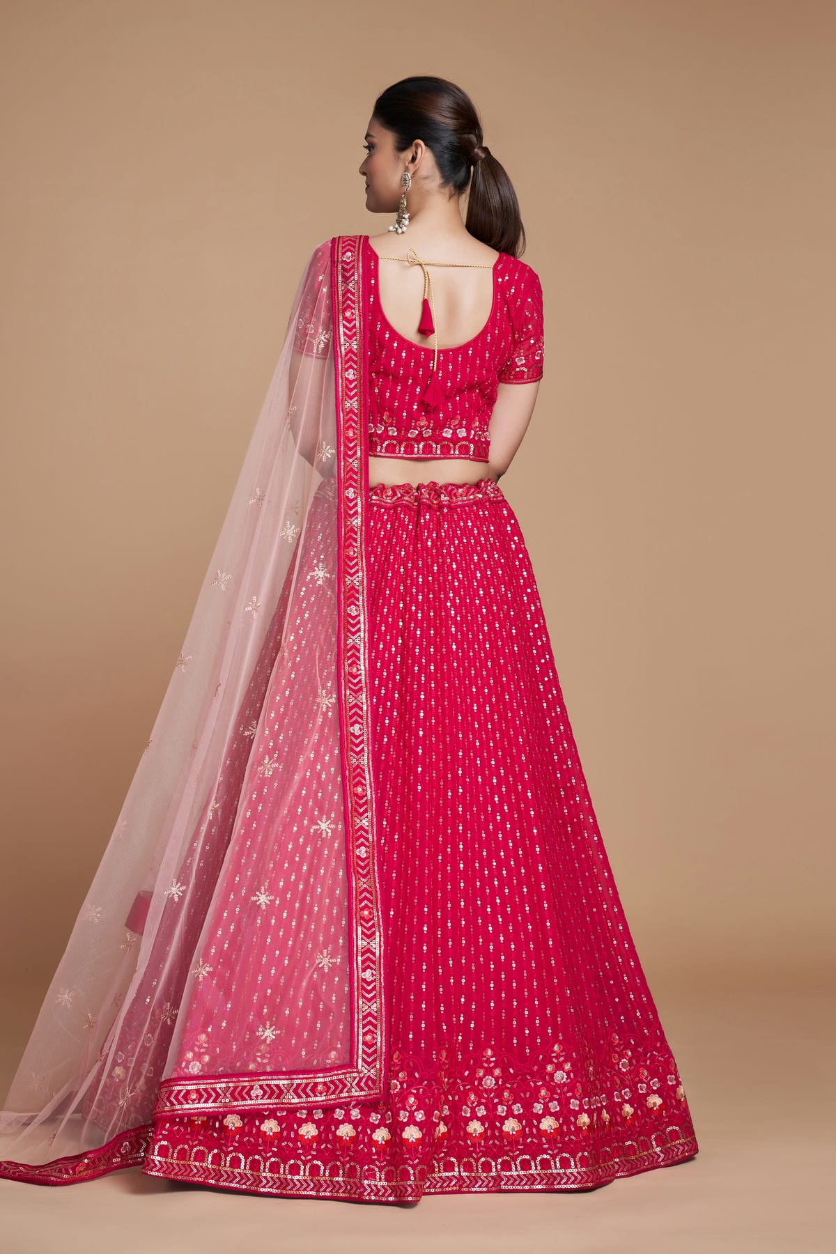 Pink Colour Embroidery Georgette Lehenga Choli VSLD1080840