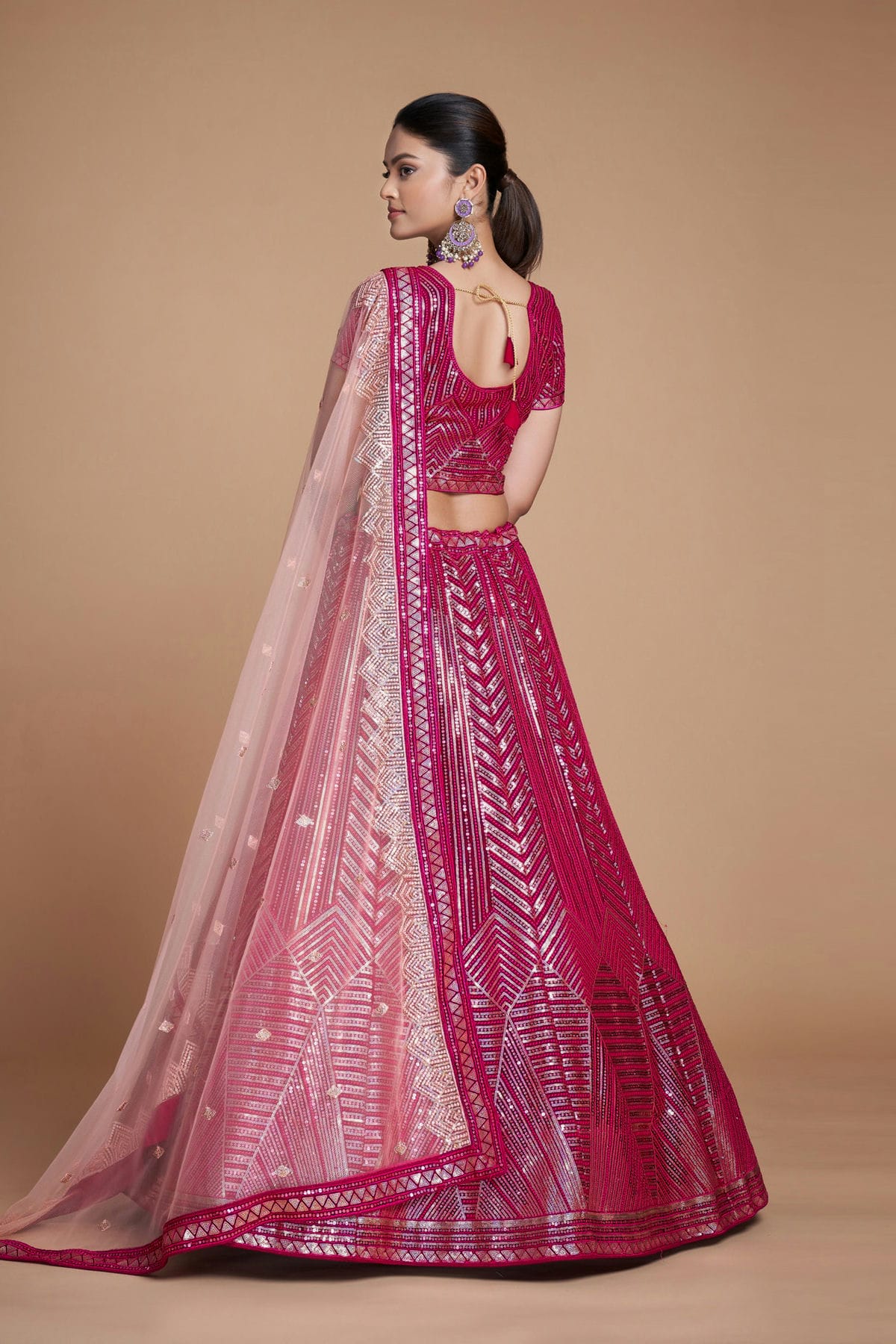 Pink Colour Embroidery Georgette Lehenga Choli VSLD1080846