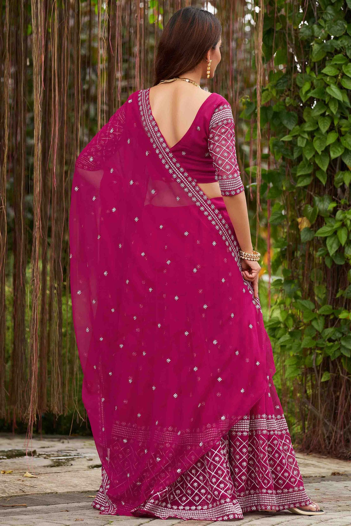 Pink Colour Georgette Semi Stitched Lehenga Choli VSLC1170063