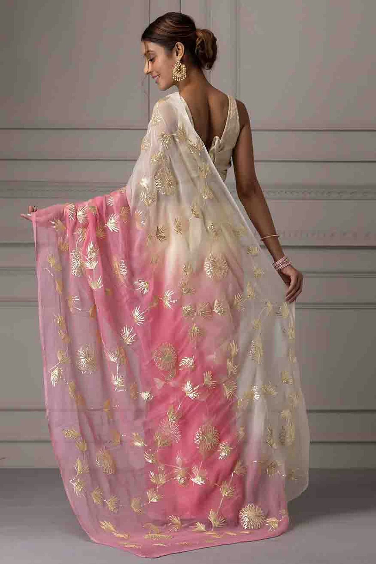 Pink Colour Gota Patti Work Organza Designer Saree VSSD1113397