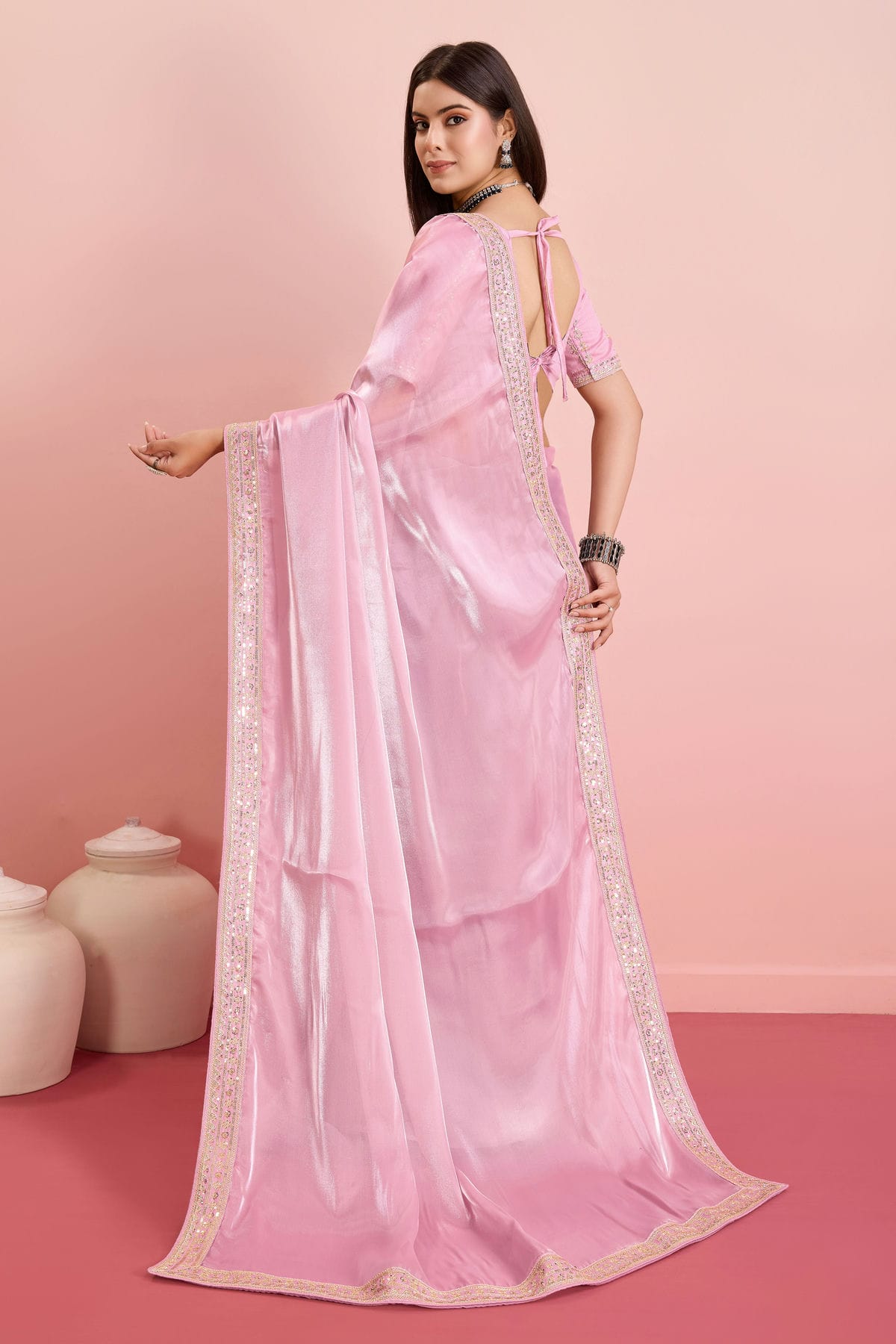 Pink Colour Jimmy Choo Saree VSSD1110451