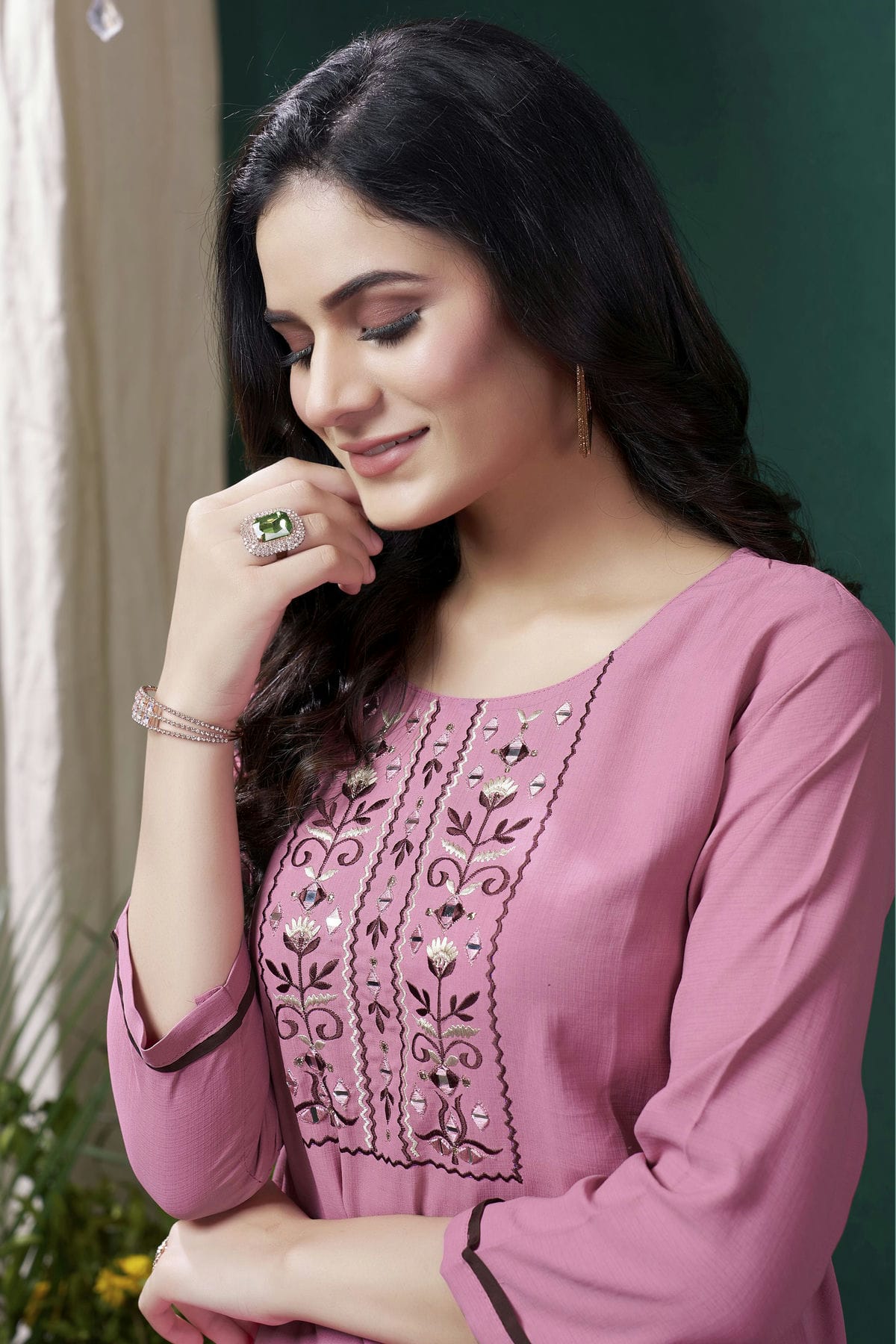 Pink Colour Maaza Cotton Kurta And Pant Set VSKR1111343