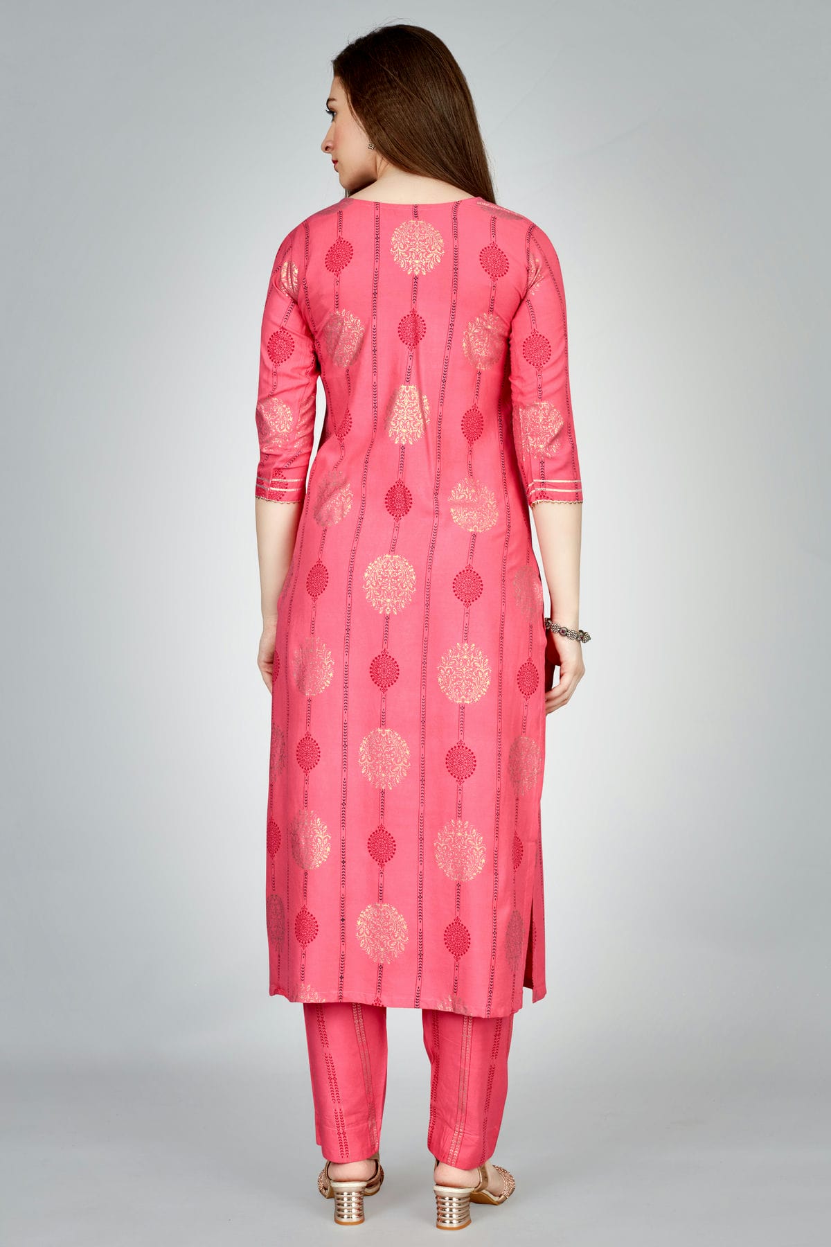 Pink Colour Rayon Kurta And Pant Set VSKR1111315