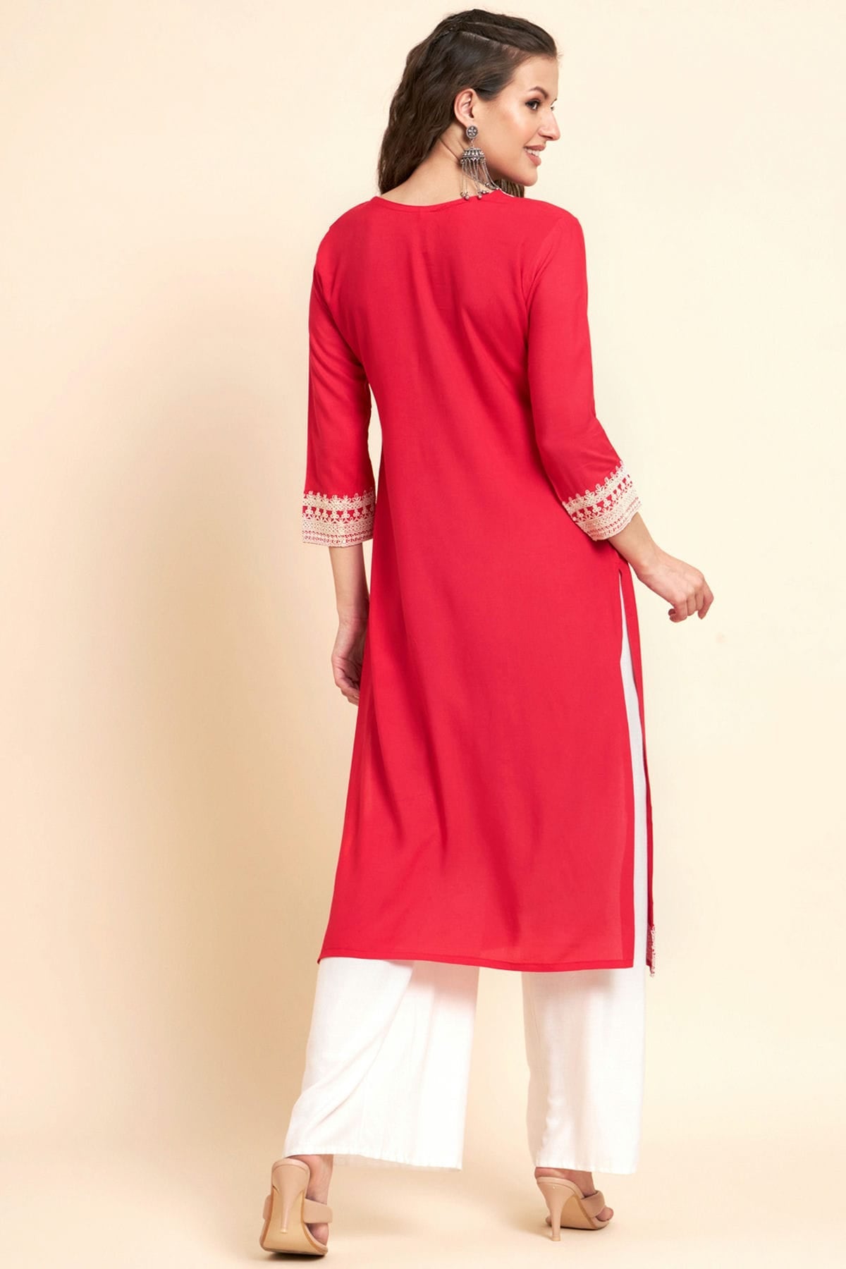 Pink Colour Rayon Kurti VSKR1111068