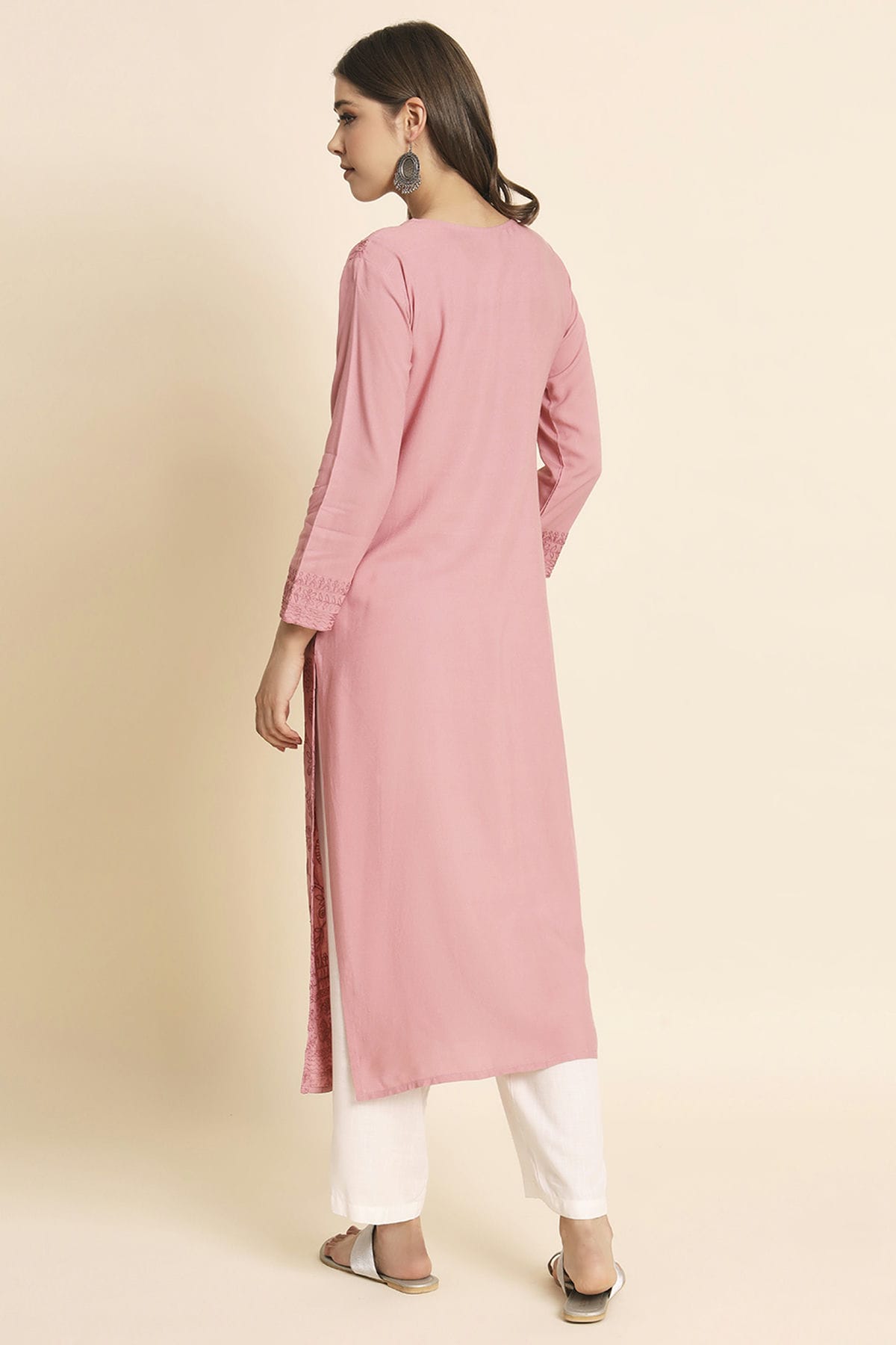 Pink Colour Rayon Kurti VSKR1111107