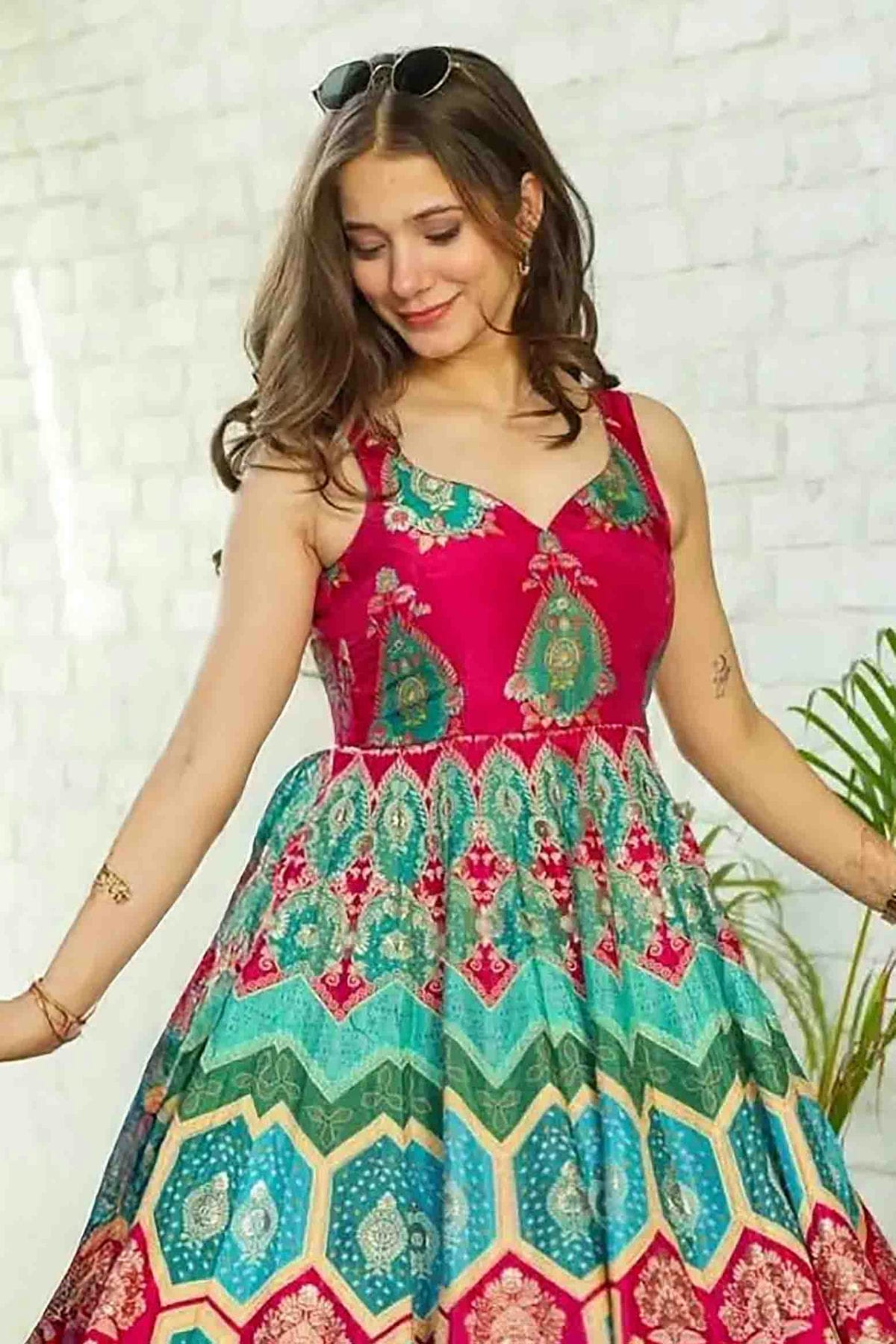 Pink Colour Silk Stitched Gown VSGW1113004