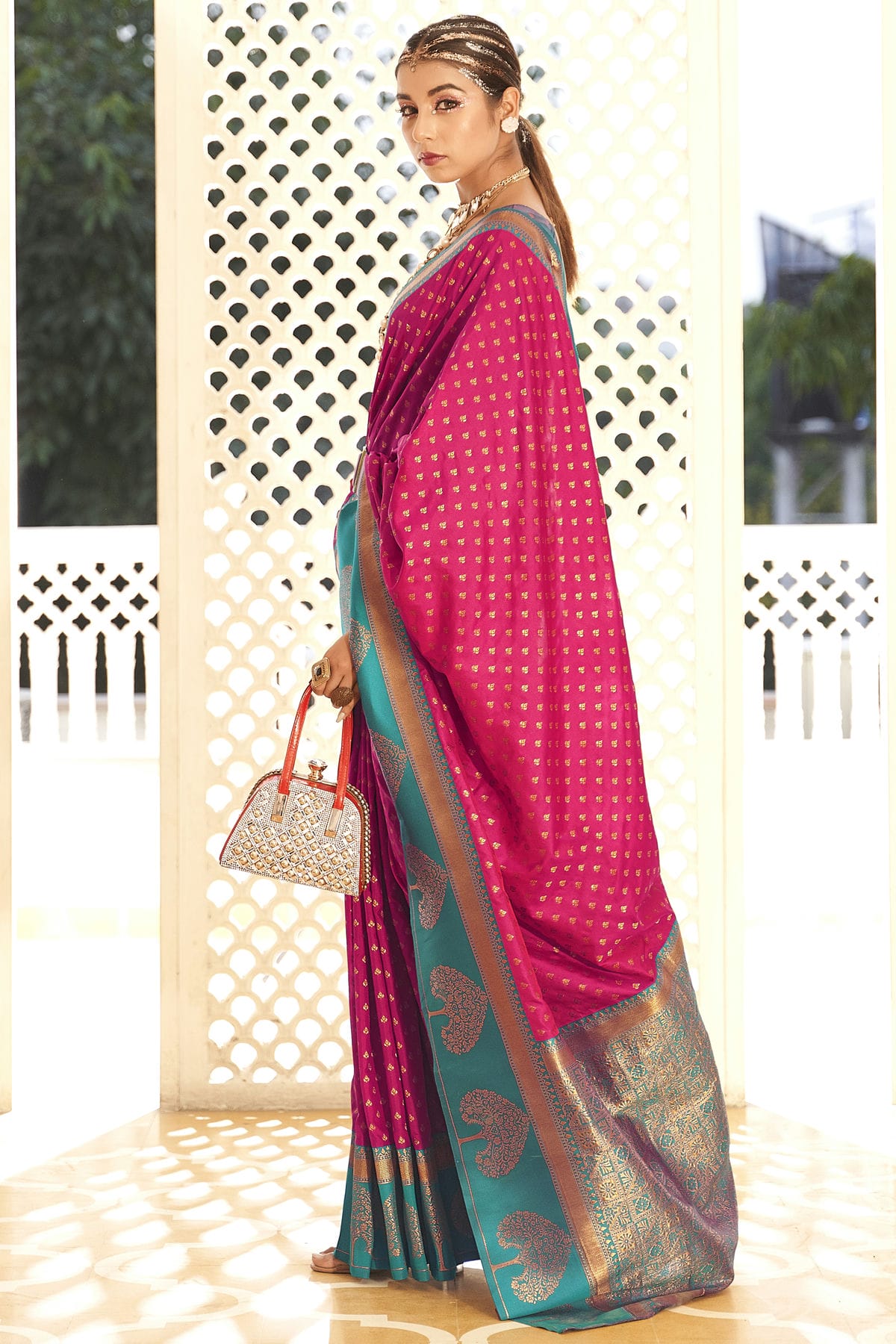 Pink Colour Soft Banarasi Silk Woven Work Saree VSSD1290089
