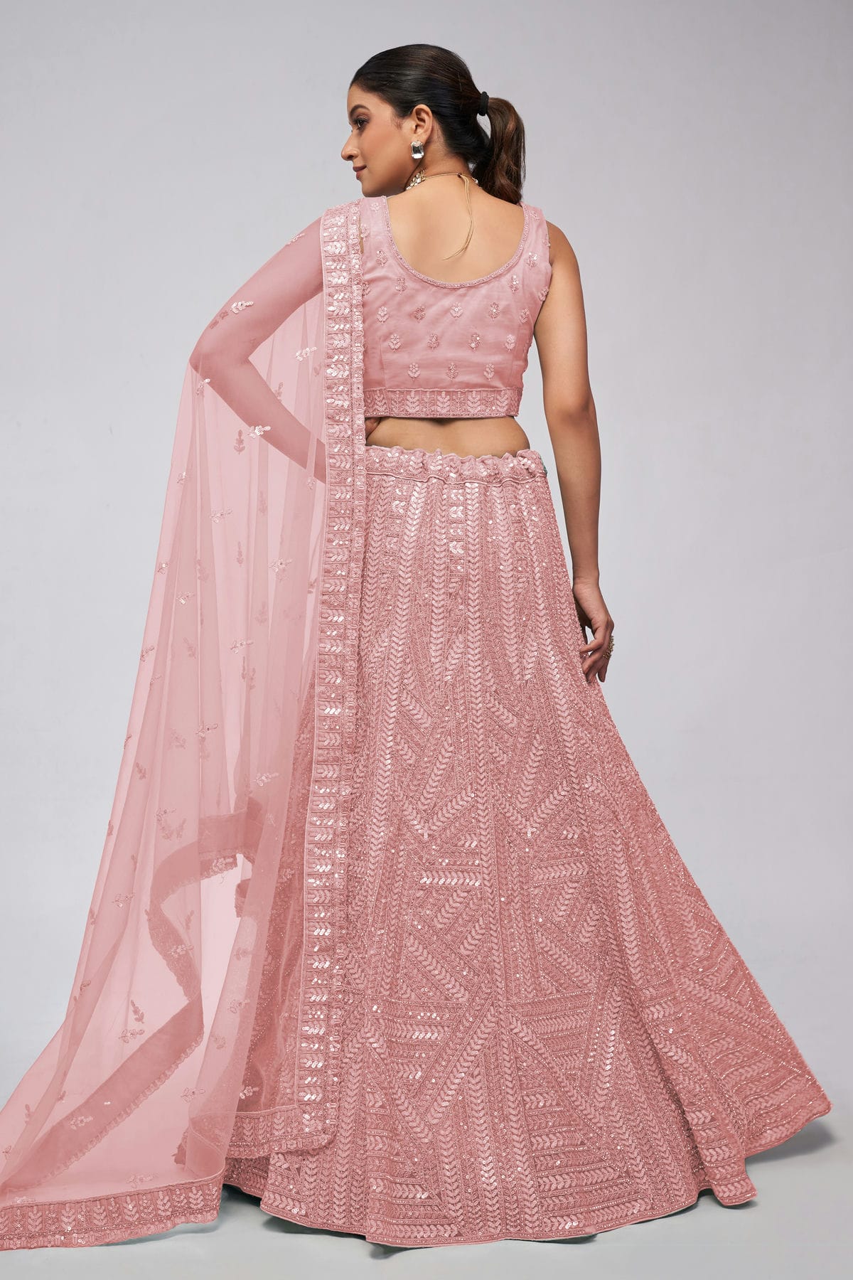 Pink Colour Soft Net Lehenga Choli VSLC1030035