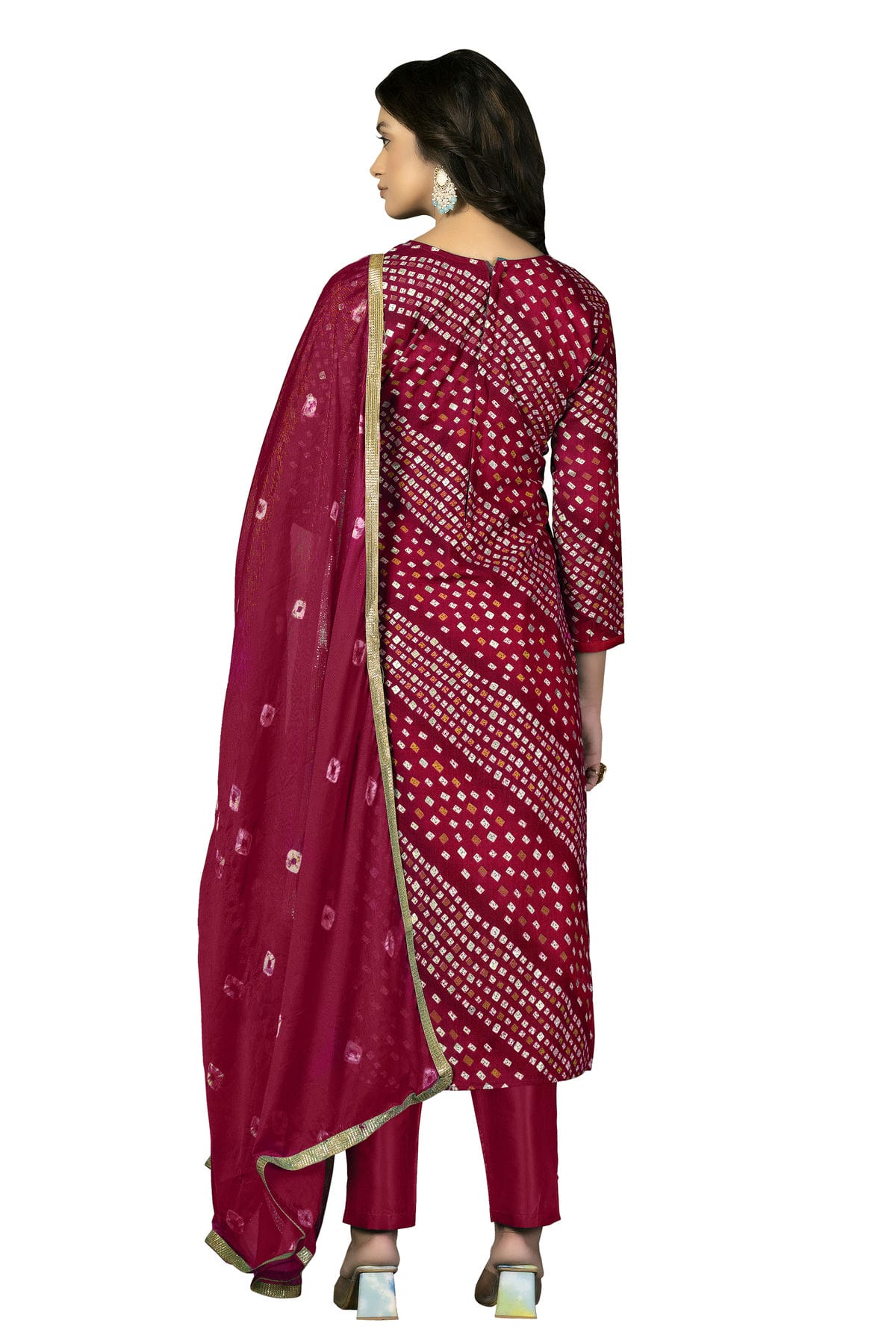 Pink Colour Unstitched Jam Cotton Fabric Straight Suit VSUS1160952